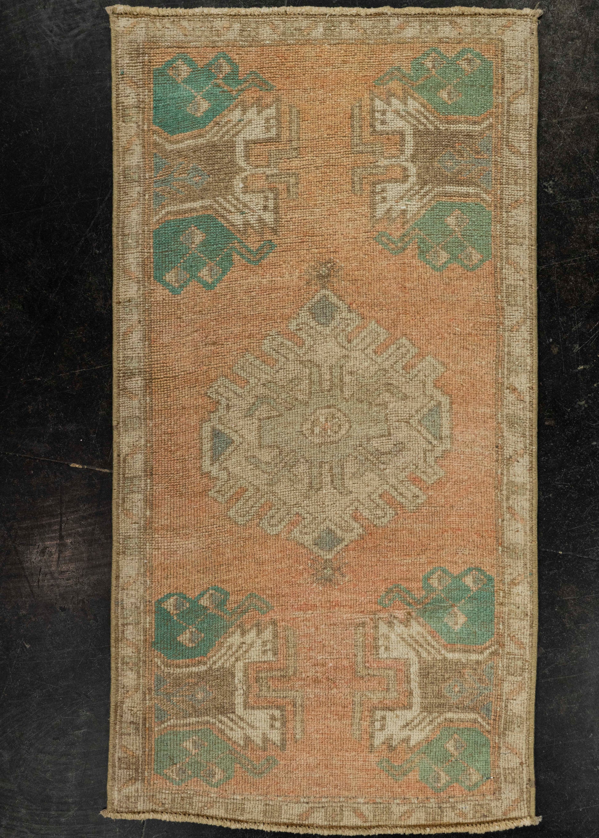Turkish Mini Rug Oriental Hand Knotted Vintage Rug 1'8" x 3'2 #21293