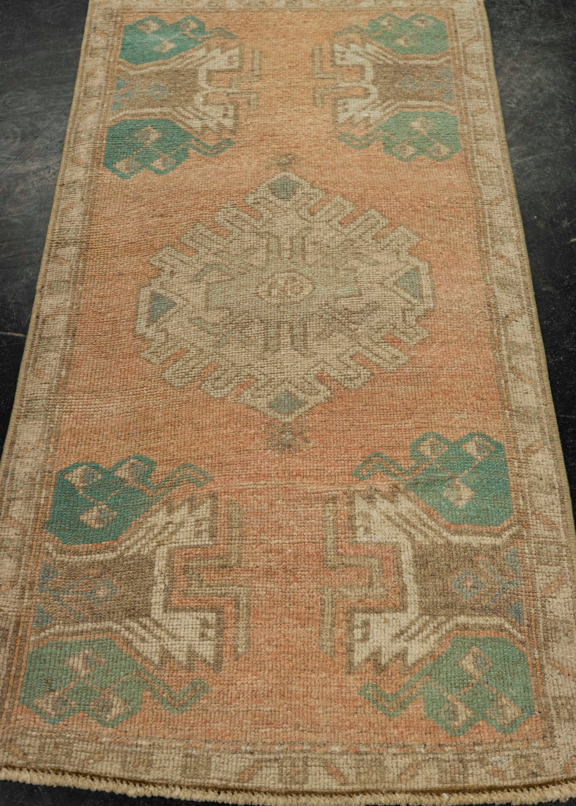 Turkish Mini Rug Oriental Hand Knotted Vintage Rug 1'8" x 3'2 #21293
