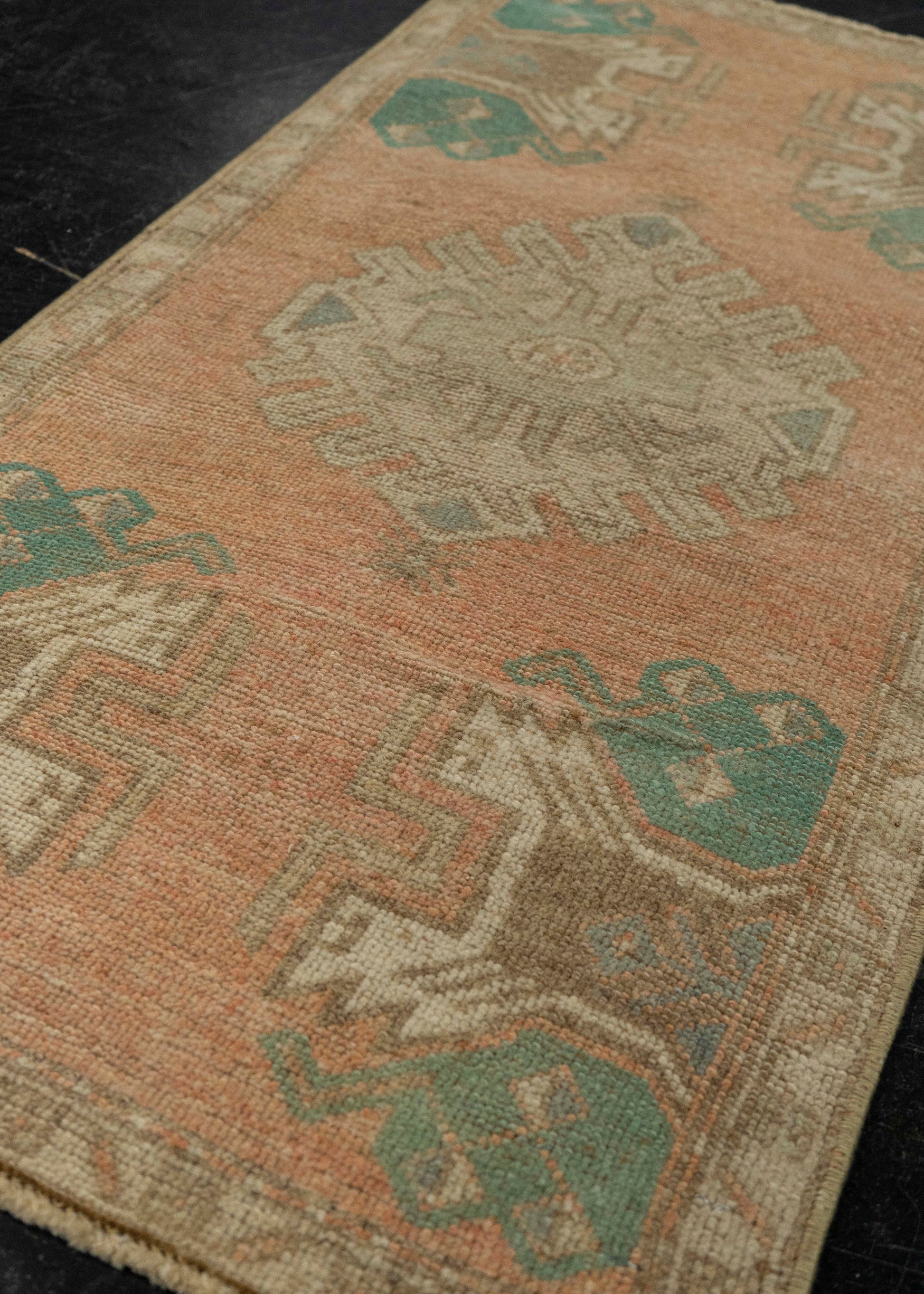 Turkish Mini Rug Oriental Hand Knotted Vintage Rug 1'8" x 3'2 #21293