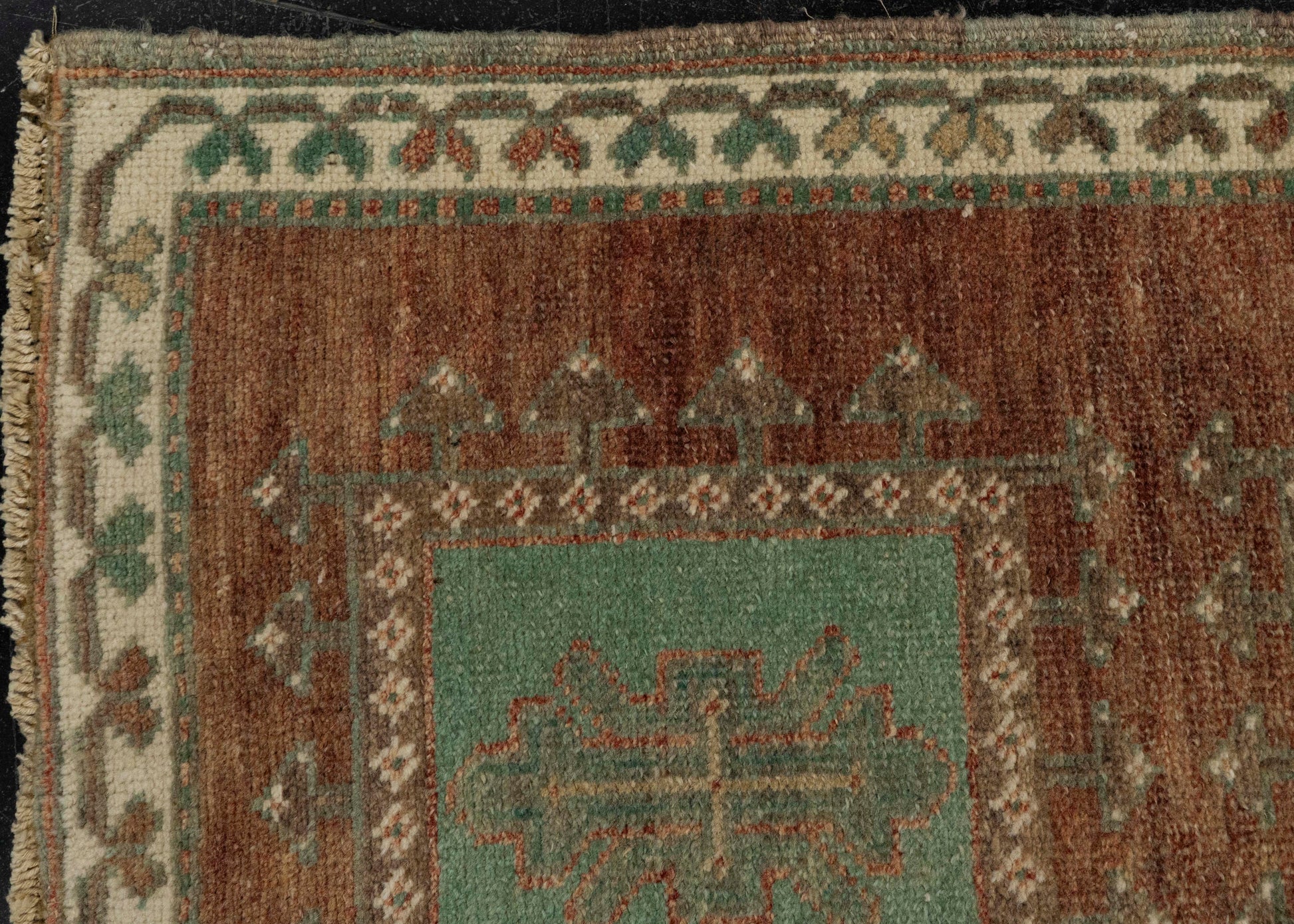 Turkish Mini Rug Oriental Hand Knotted Vintage Rug 1'7" x 3'1" #21296