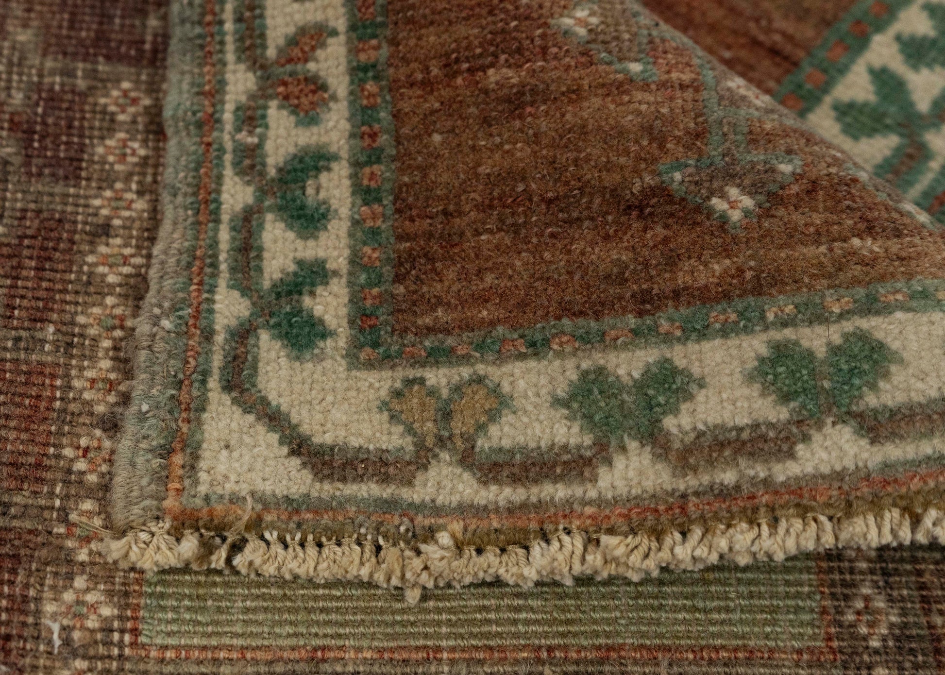 Turkish Mini Rug Oriental Hand Knotted Vintage Rug 1'7" x 3'1" #21296
