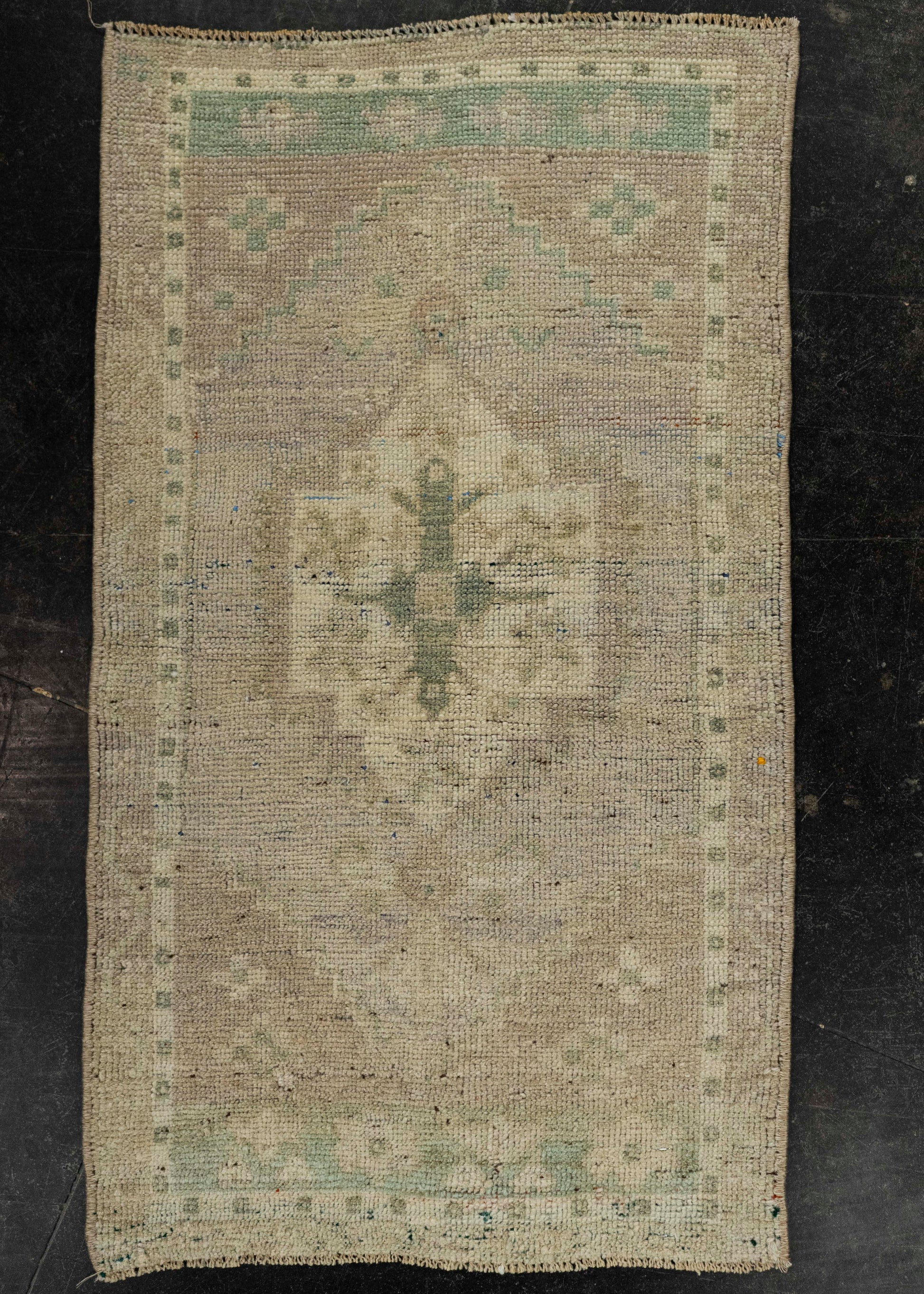 Turkish Mini Rug Oriental Hand Knotted Vintage Rug 1'7" x 2'10" #21217