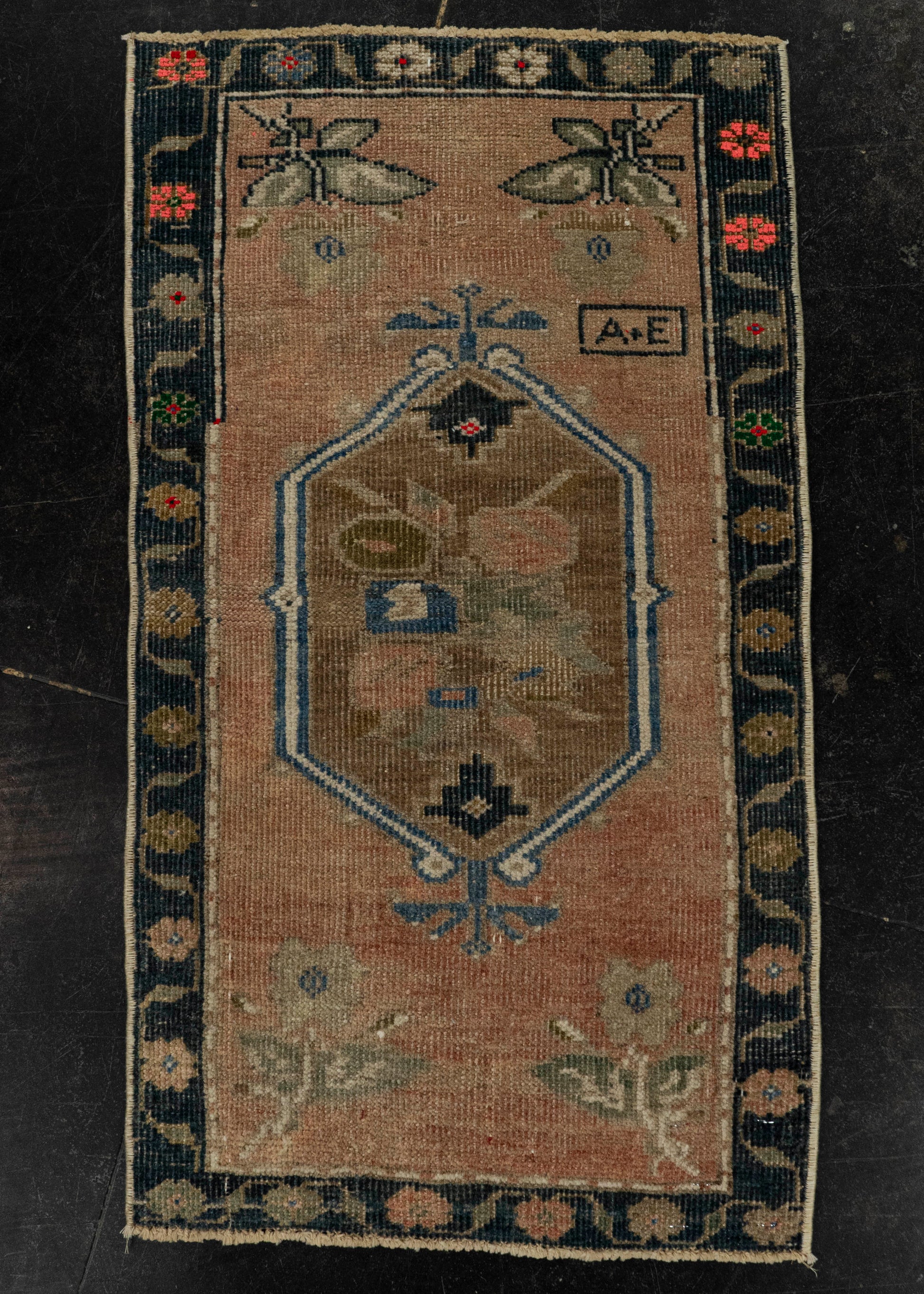 Turkish Mini Rug Oriental Hand Knotted Vintage Rug 1'6" x 2'7" #21218