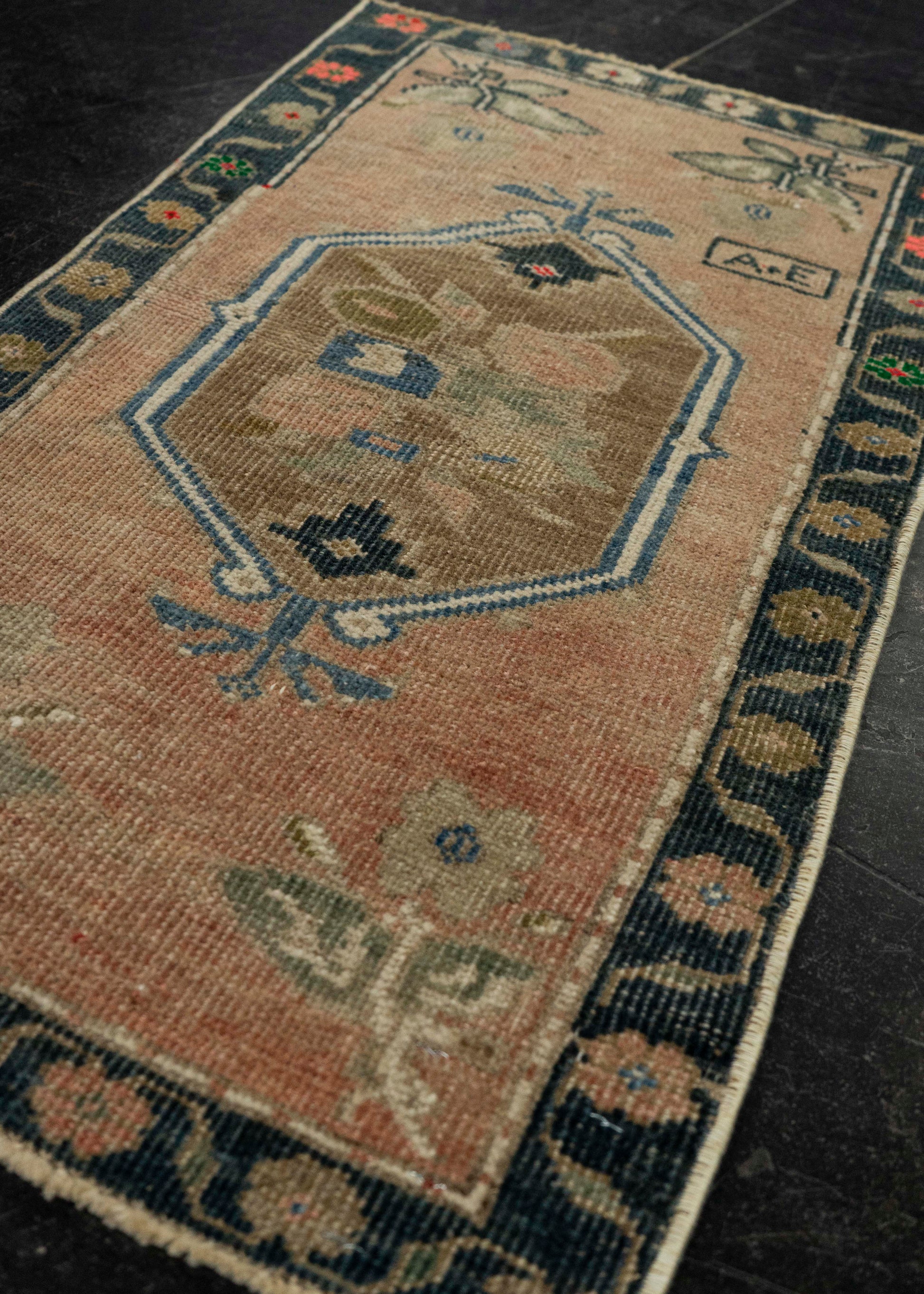 Turkish Mini Rug Oriental Hand Knotted Vintage Rug 1'6" x 2'7" #21218