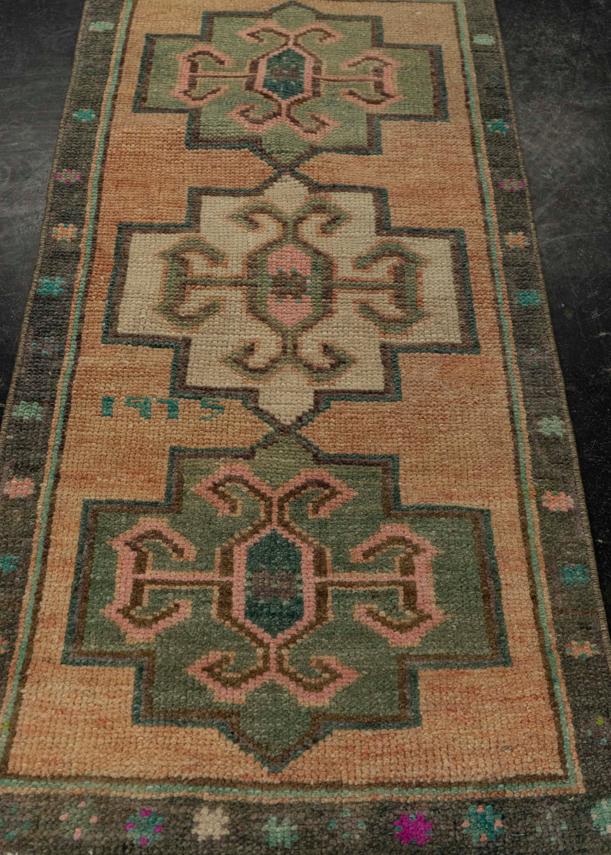 Turkish Mini Rug Oriental Hand Knotted Vintage Rug 1'8" x 3'4" #21195