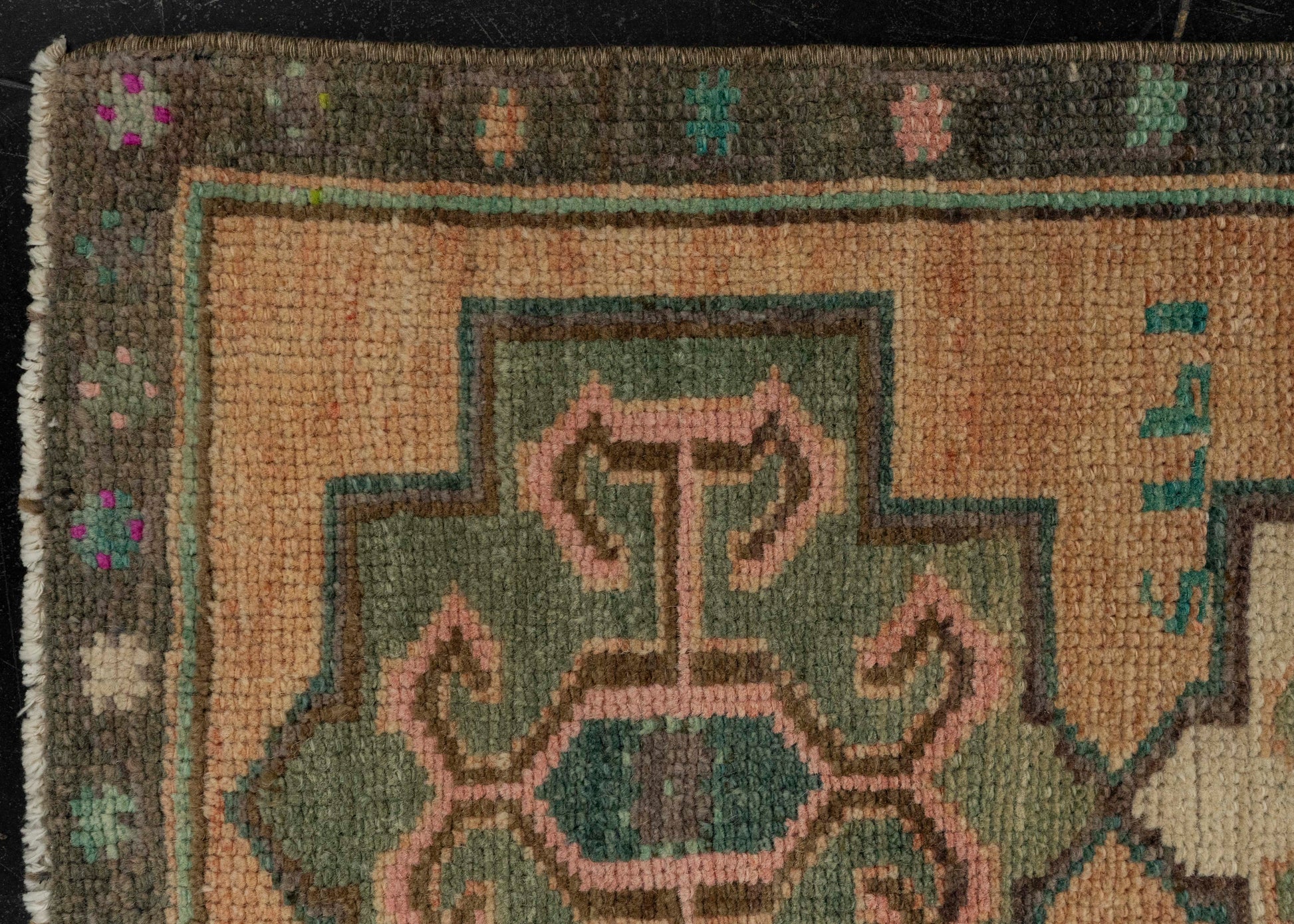 Turkish Mini Rug Oriental Hand Knotted Vintage Rug 1'8" x 3'4" #21195