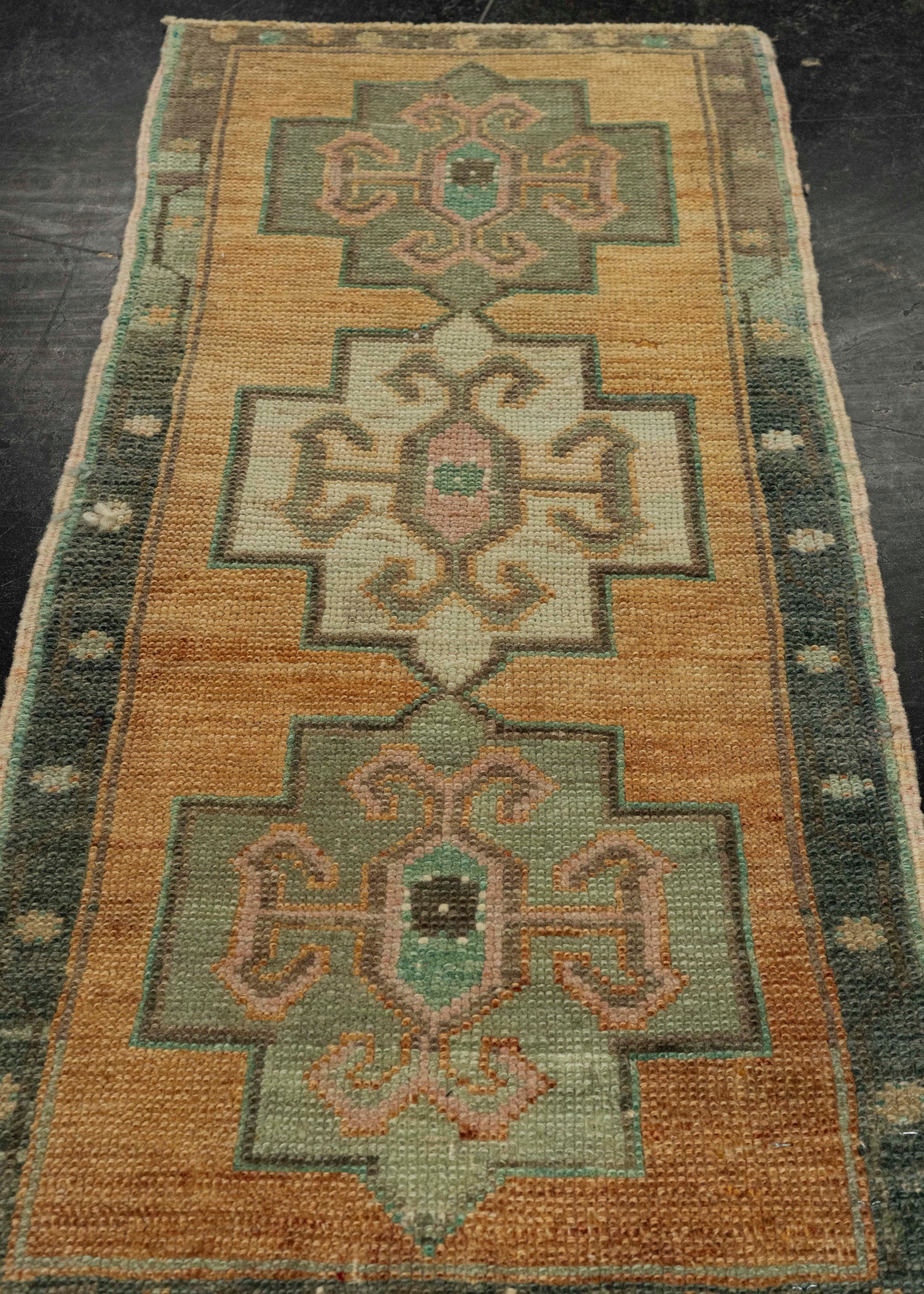 Turkish Mini Rug Oriental Hand Knotted Vintage Rug 1'6" x 3'1" #21235
