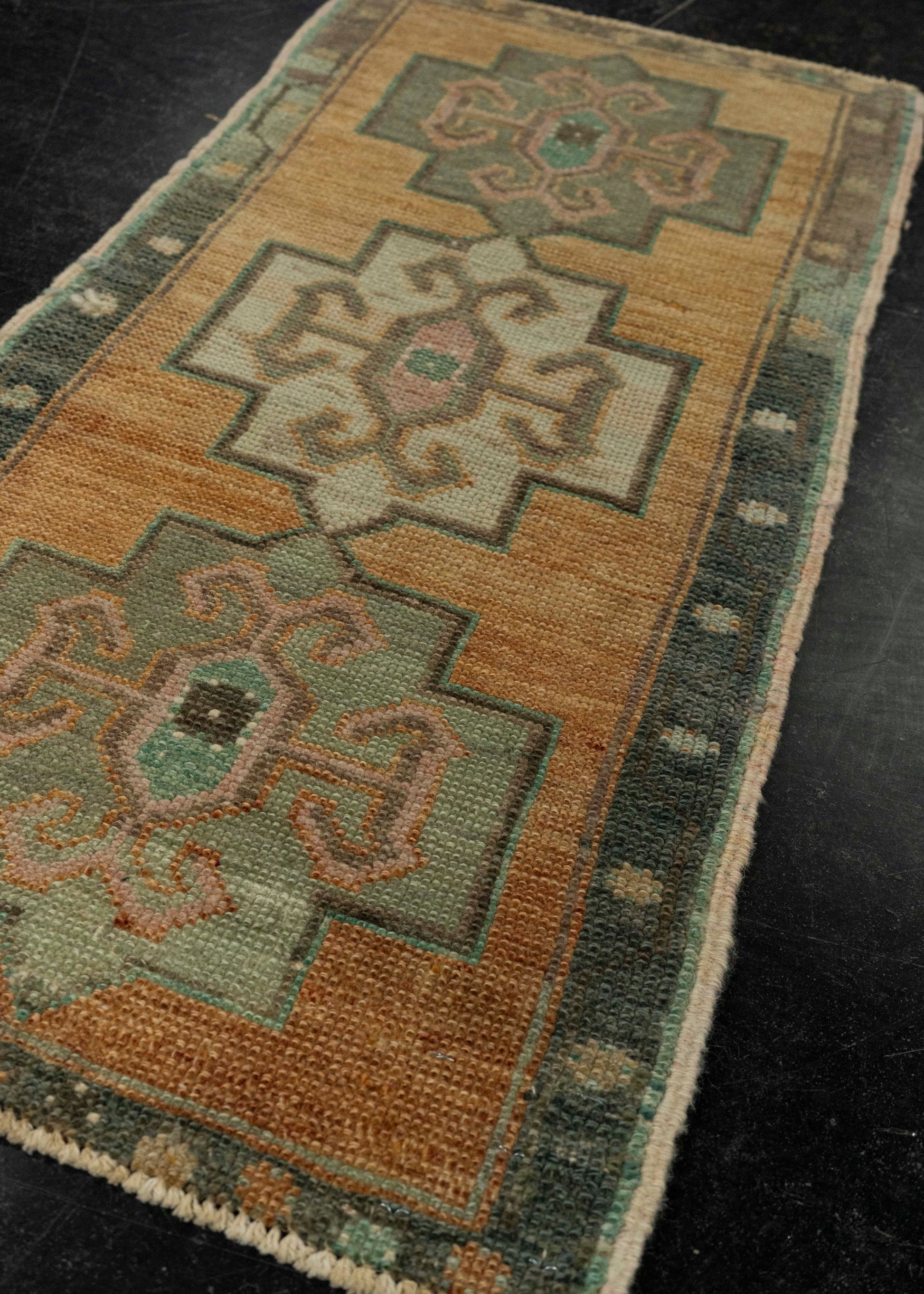 Turkish Mini Rug Oriental Hand Knotted Vintage Rug 1'6" x 3'1" #21235