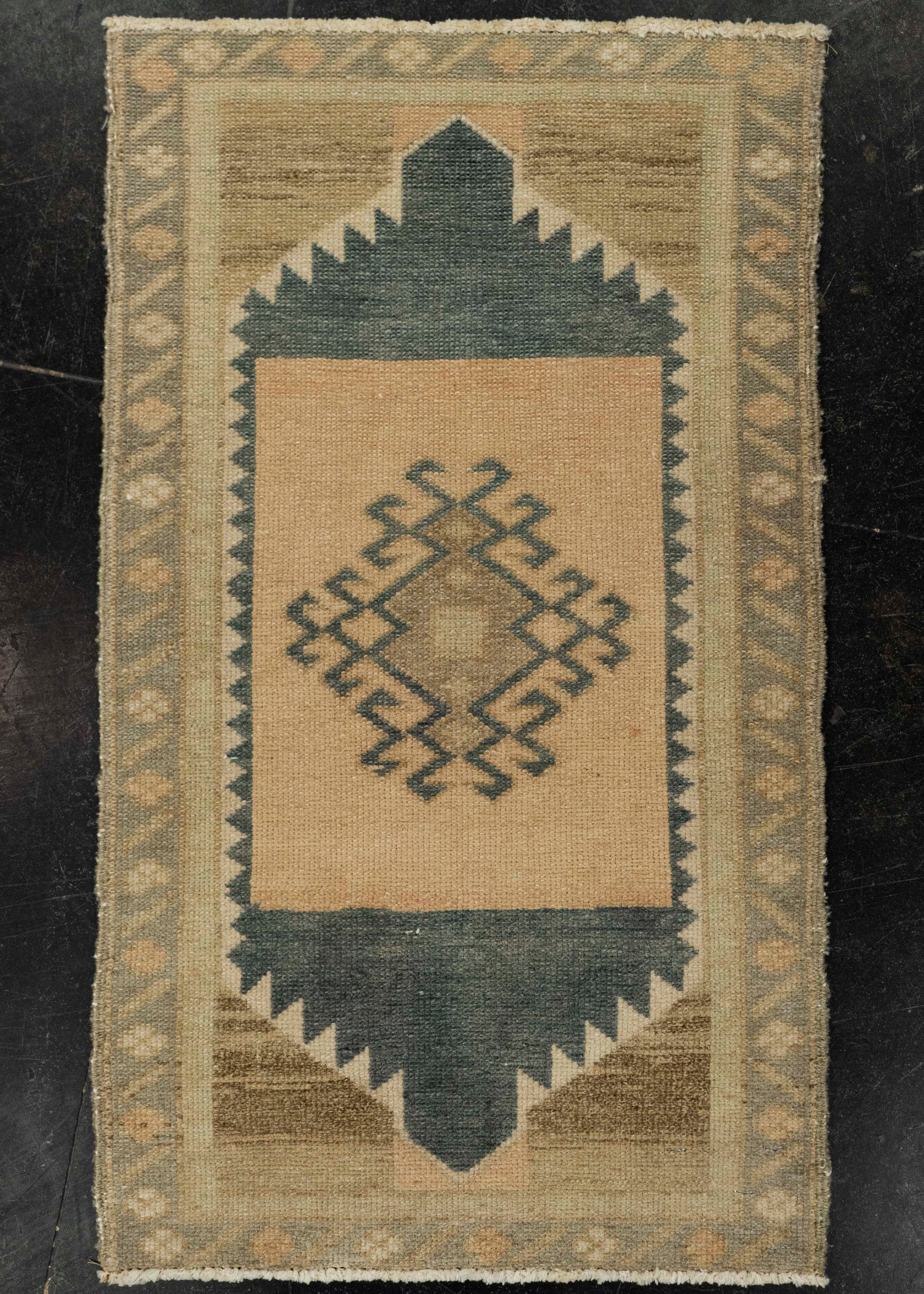 Turkish Mini Rug Oriental Hand Knotted Vintage Rug 1'7" x 2'8" #21254