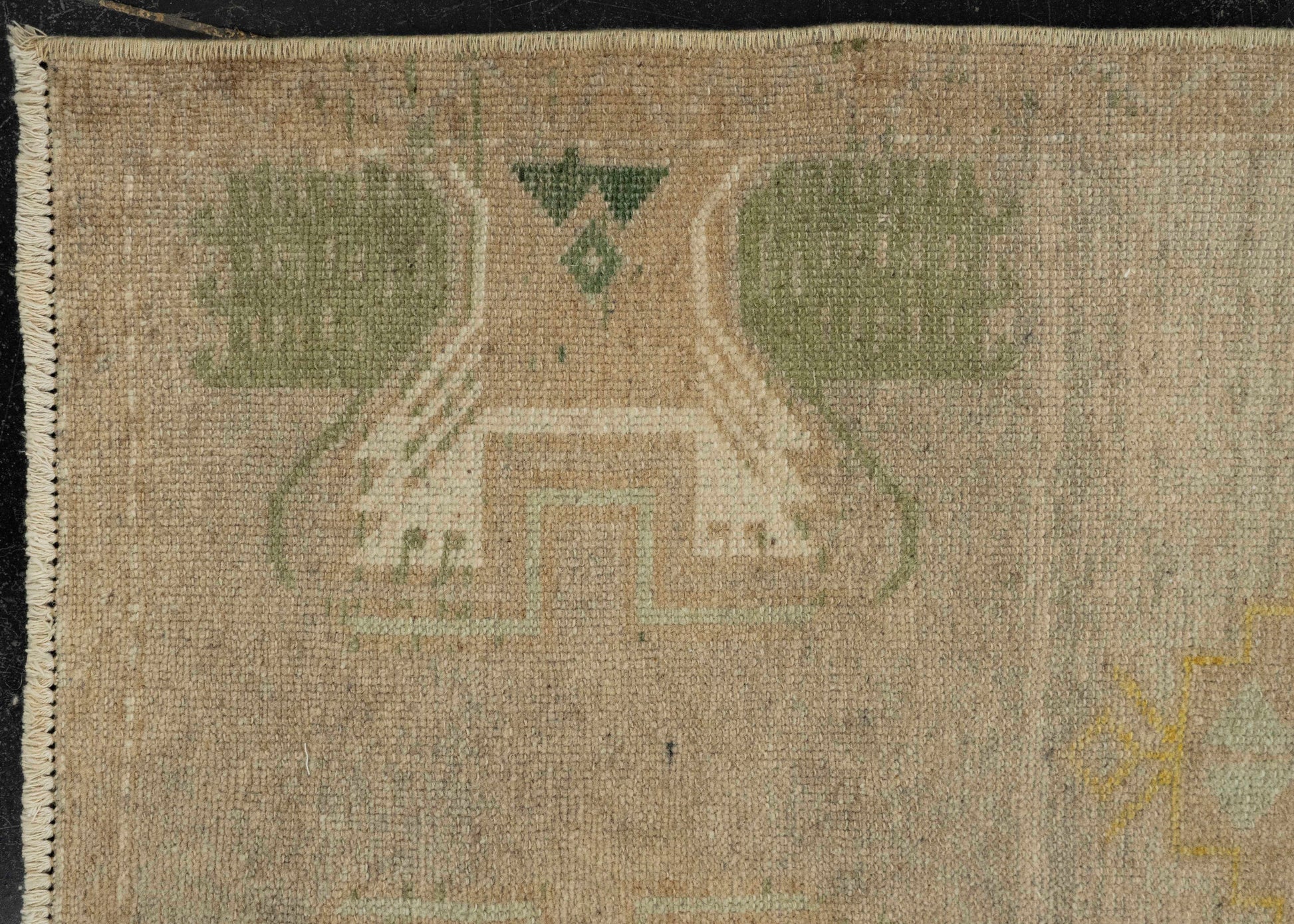 Turkish Mini Rug Oriental Hand Knotted Vintage Rug 1'8" x 3'5" #21253