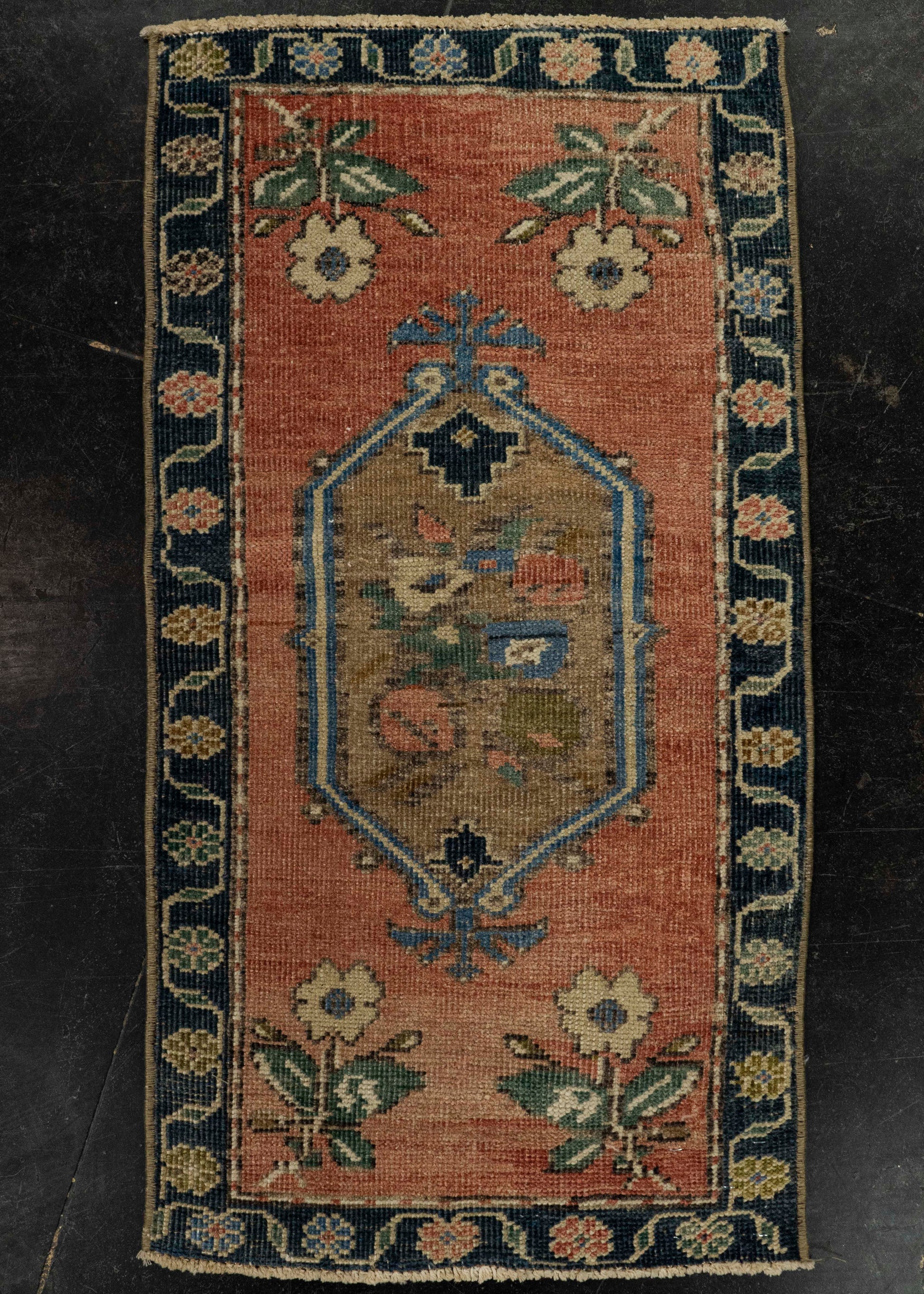 Turkish Mini Rug Oriental Hand Knotted Vintage Rug 1'6" x 2'10" #21226