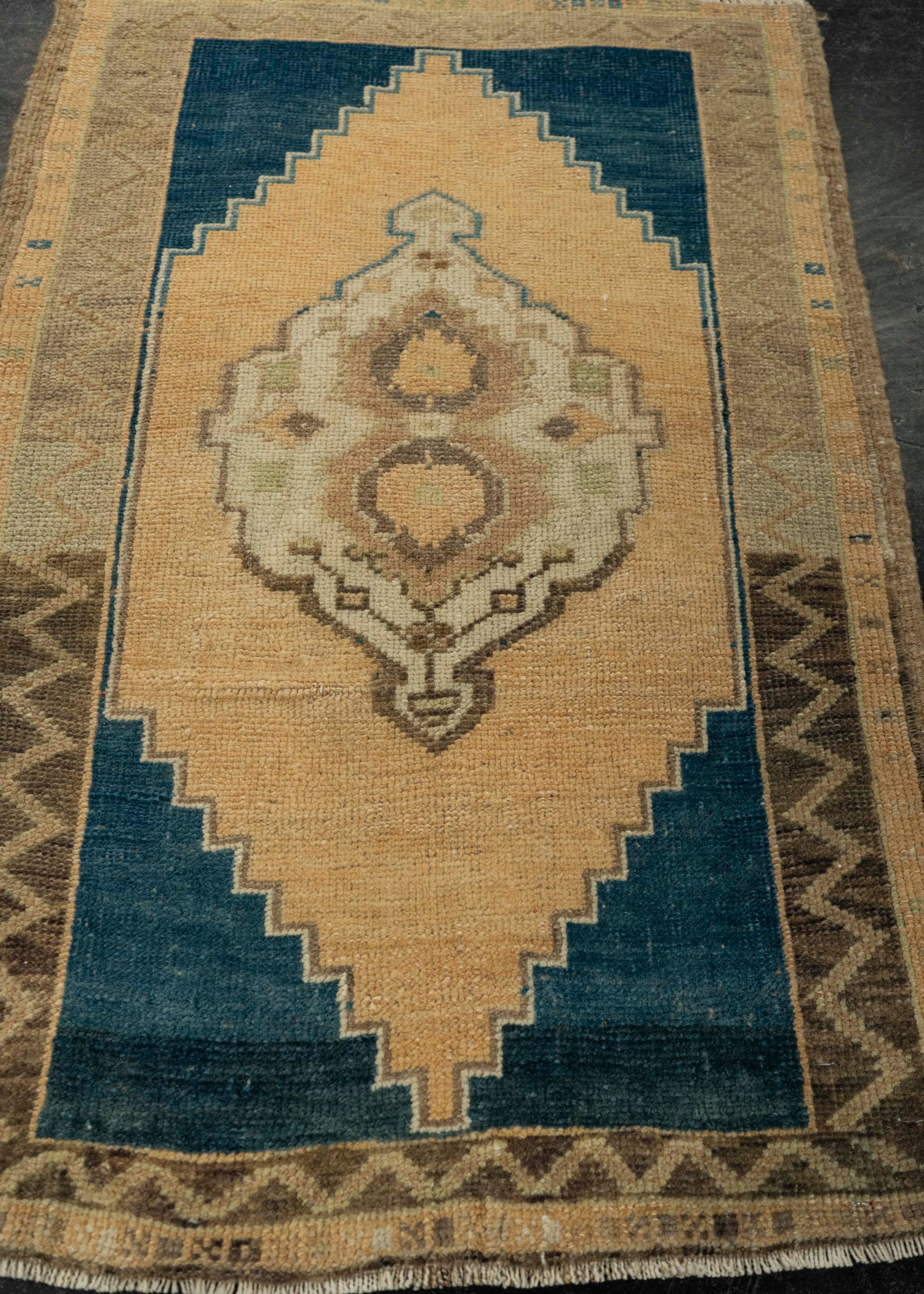 Turkish Mini Rug Oriental Hand Knotted Vintage Rug 1'10" x 2'10" #21192