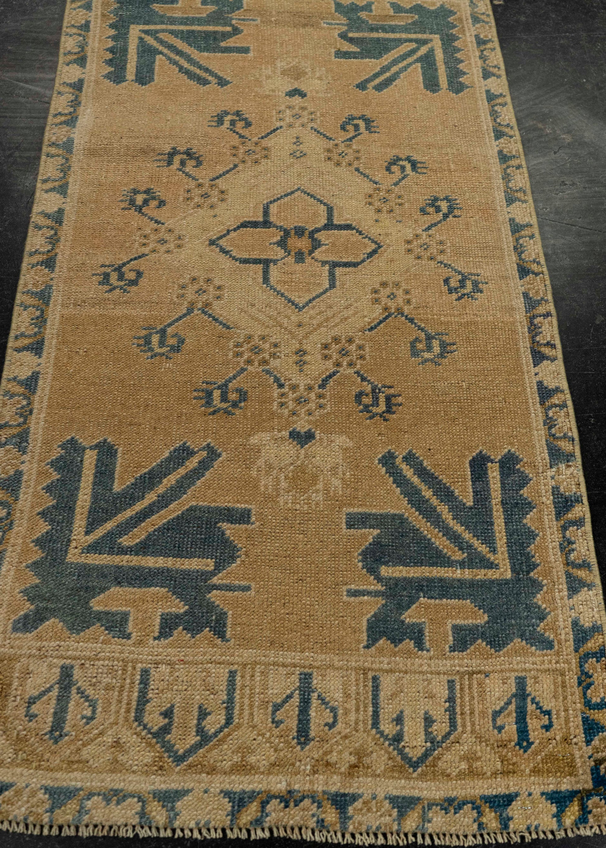 Turkish Mini Rug Oriental Hand Knotted Vintage Rug 1'9" x 3'7" #21231
