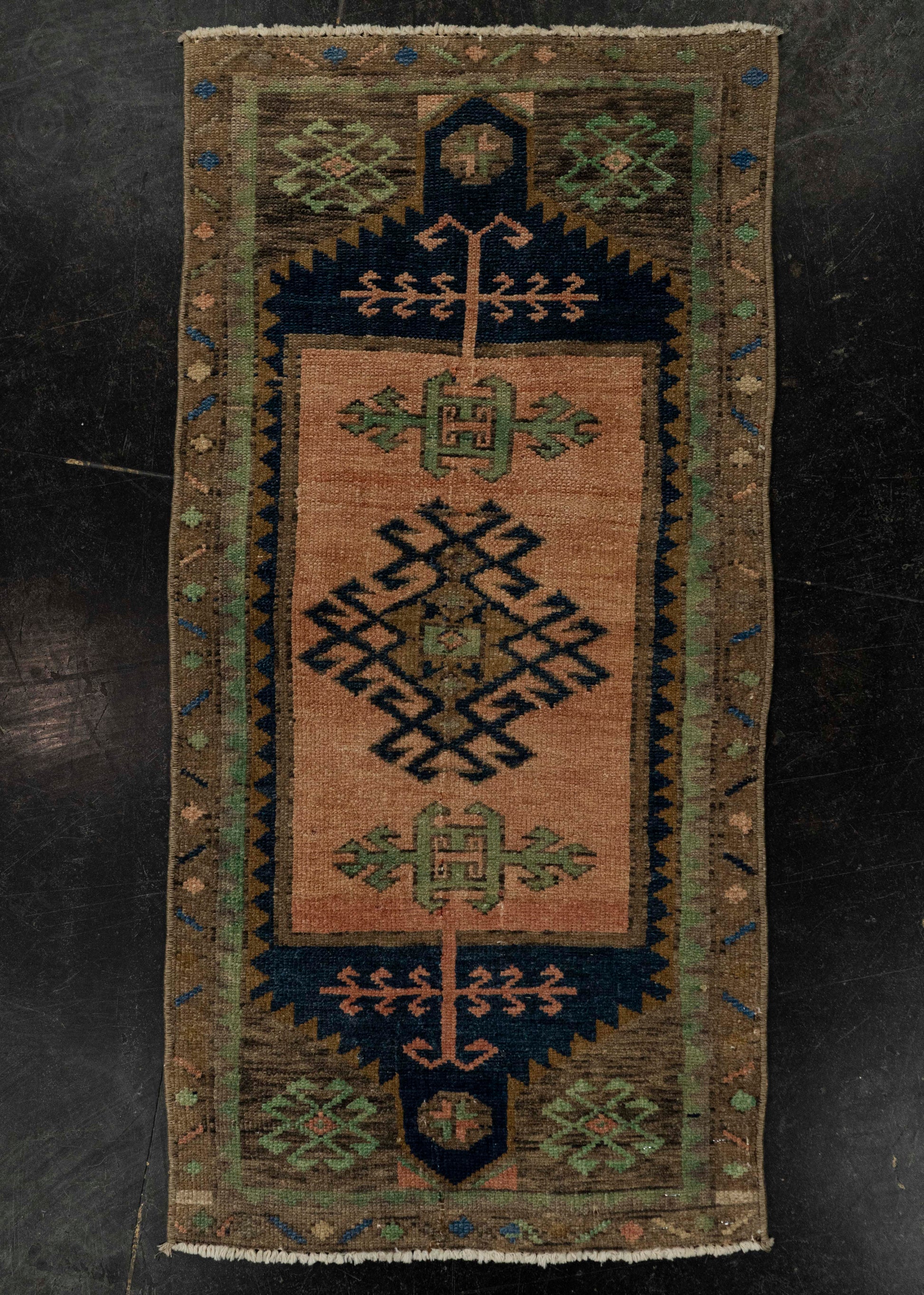 Turkish Mini Rug Oriental Hand Knotted Vintage Rug 1'7" x 3'2" #21216