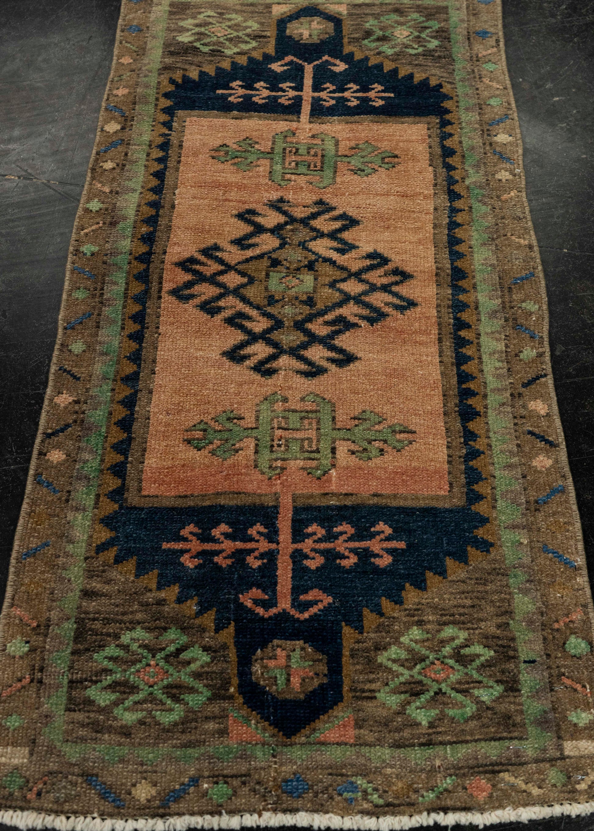 Turkish Mini Rug Oriental Hand Knotted Vintage Rug 1'7" x 3'2" #21216