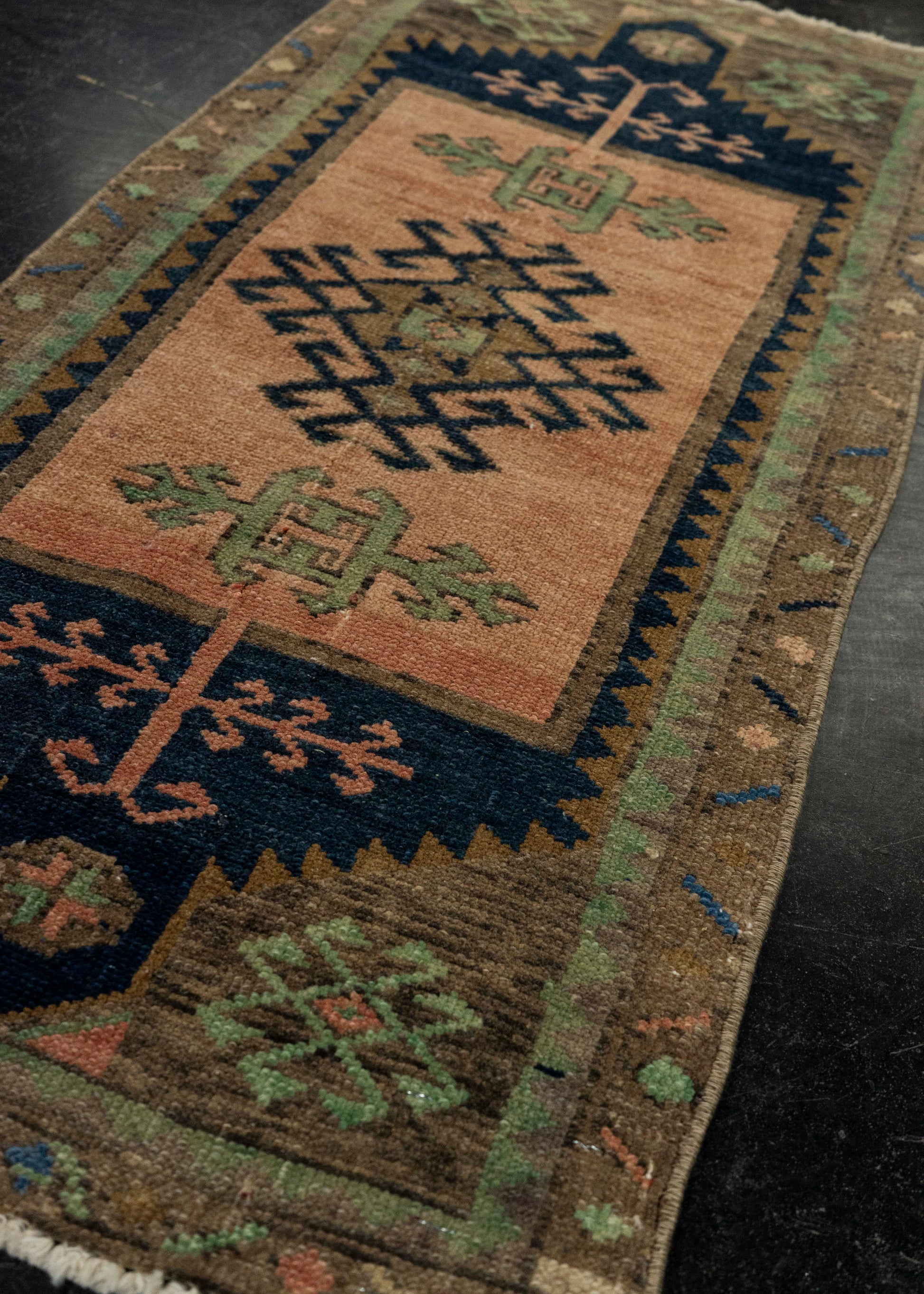 Turkish Mini Rug Oriental Hand Knotted Vintage Rug 1'7" x 3'2" #21216