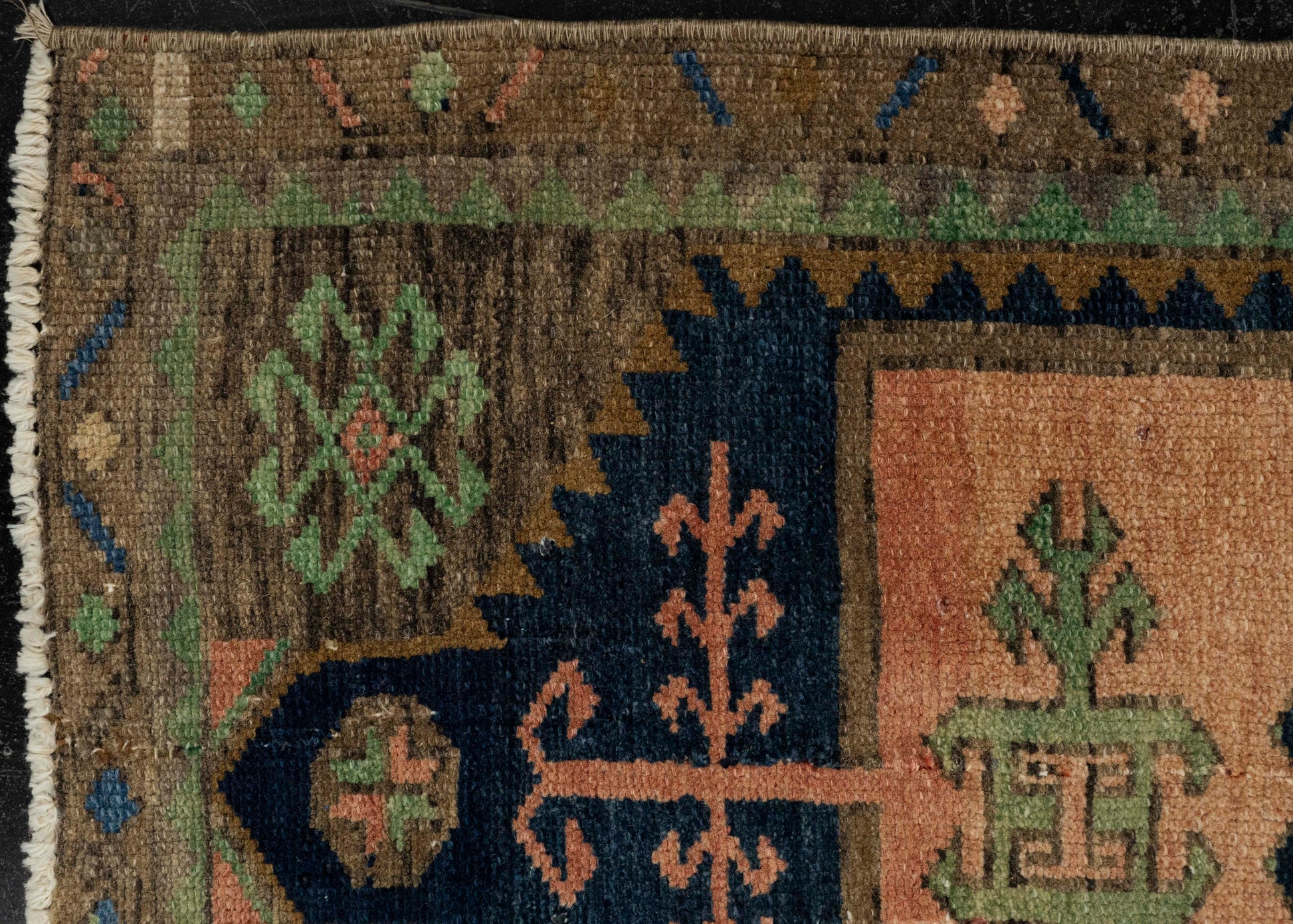 Turkish Mini Rug Oriental Hand Knotted Vintage Rug 1'7" x 3'2" #21216