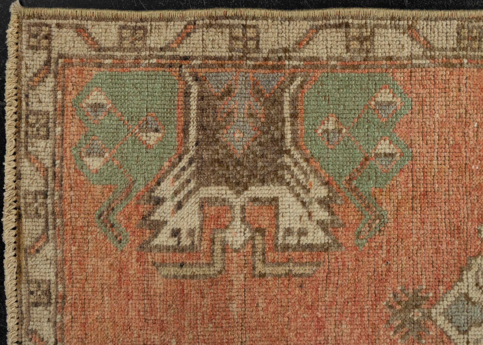Turkish Mini Rug Oriental Hand Knotted Vintage Rug 1'6" x 3' #21209