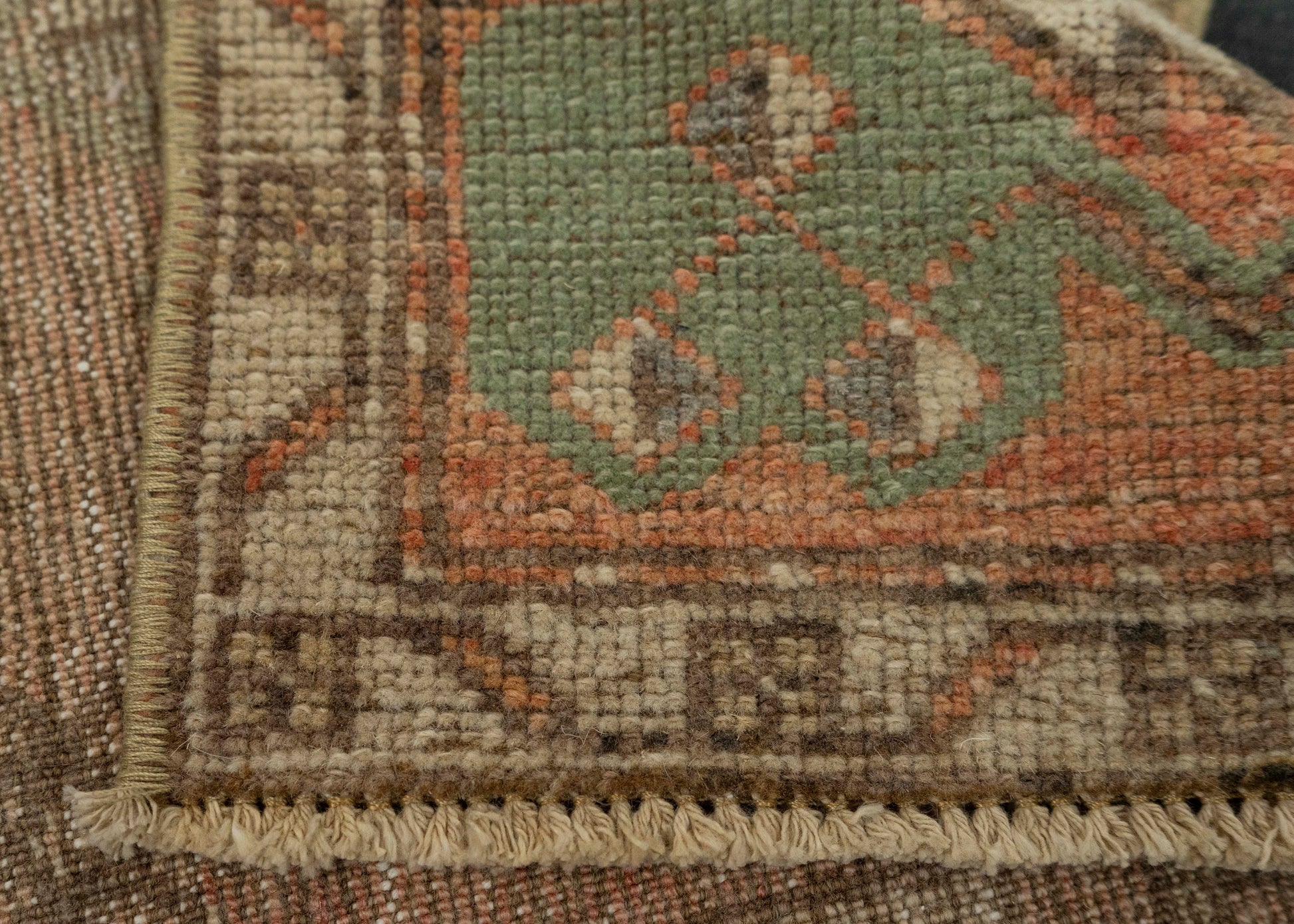 Turkish Mini Rug Oriental Hand Knotted Vintage Rug 1'6" x 3' #21209