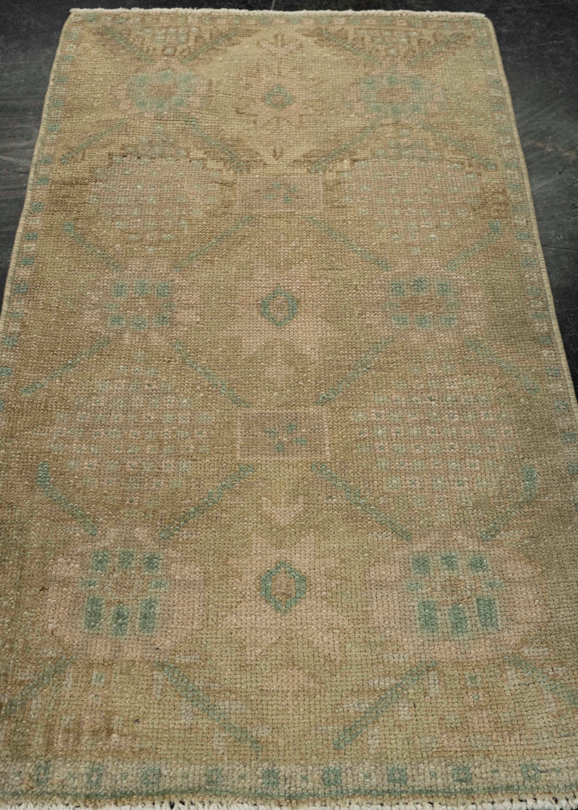 Turkish Mini Rug Oriental Hand Knotted Vintage Rug 1'9" x 2'11" #21018