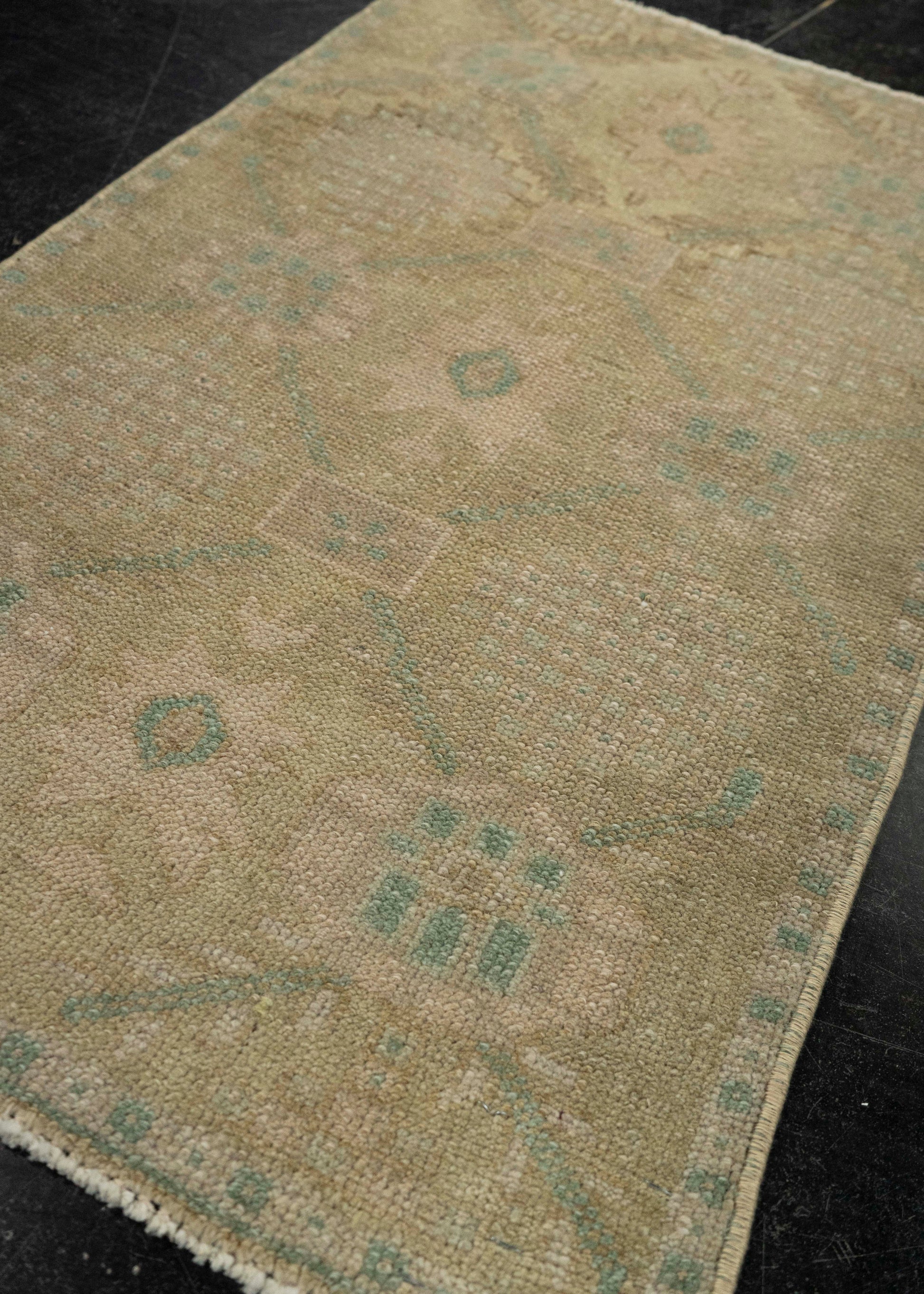 Turkish Mini Rug Oriental Hand Knotted Vintage Rug 1'9" x 2'11" #21018