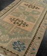 Turkish Mini Rug Oriental Hand Knotted Vintage Rug 1'8" x 3'3" #21102