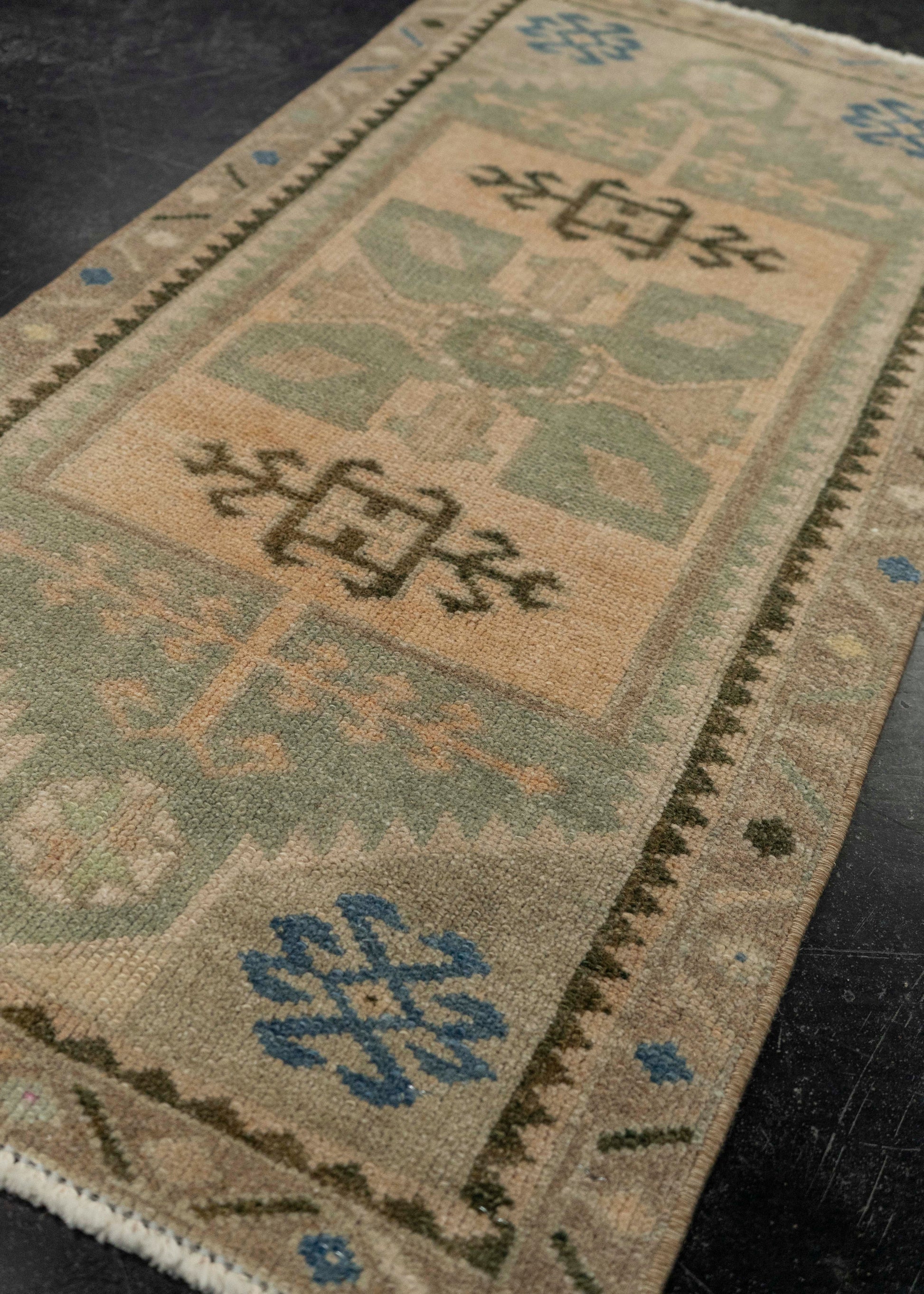 Turkish Mini Rug Oriental Hand Knotted Vintage Rug 1'8" x 3'3" #21102