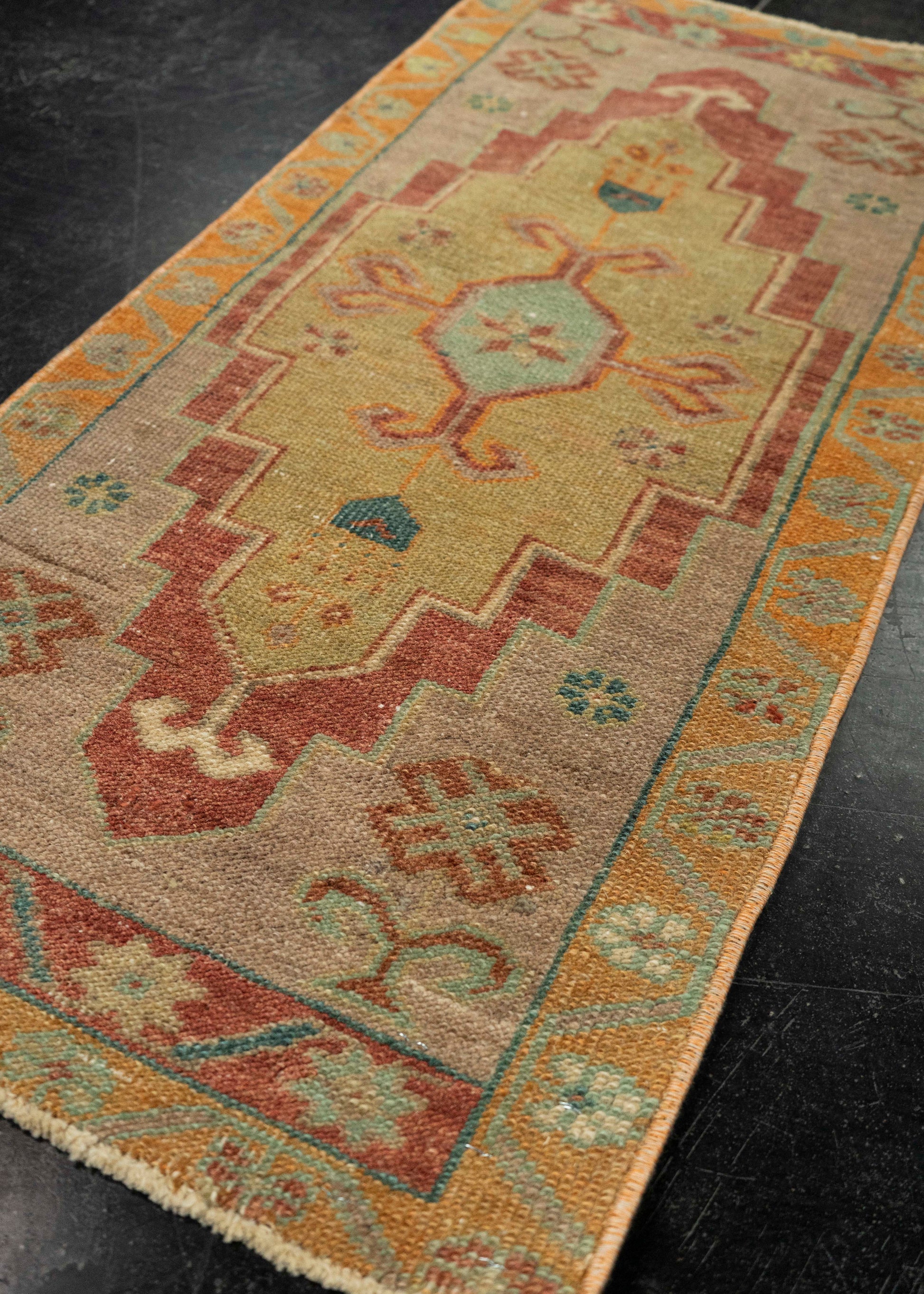Turkish Mini Rug Oriental Hand Knotted Vintage Rug 1'7" x 3'3" #21229