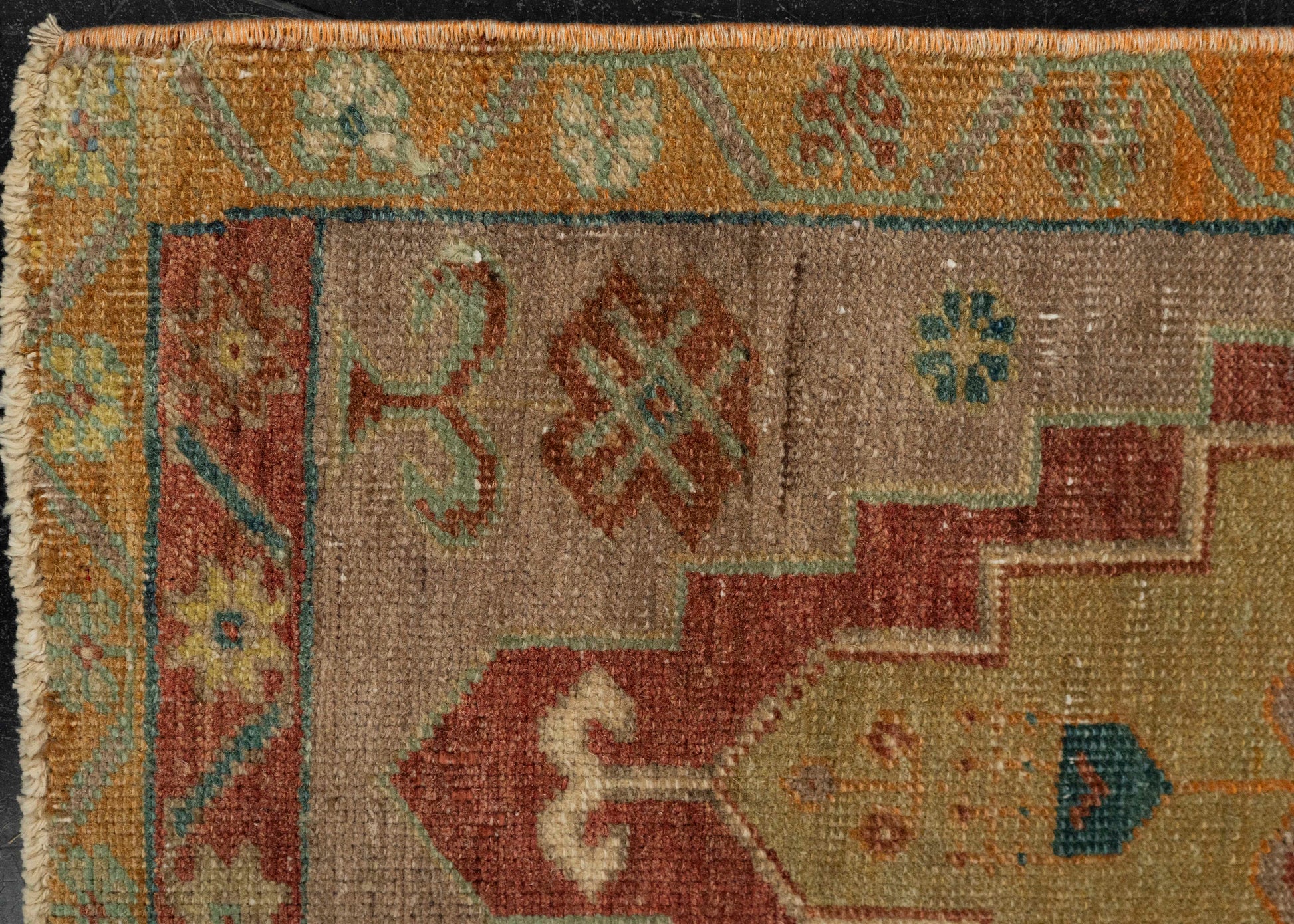 Turkish Mini Rug Oriental Hand Knotted Vintage Rug 1'7" x 3'3" #21229