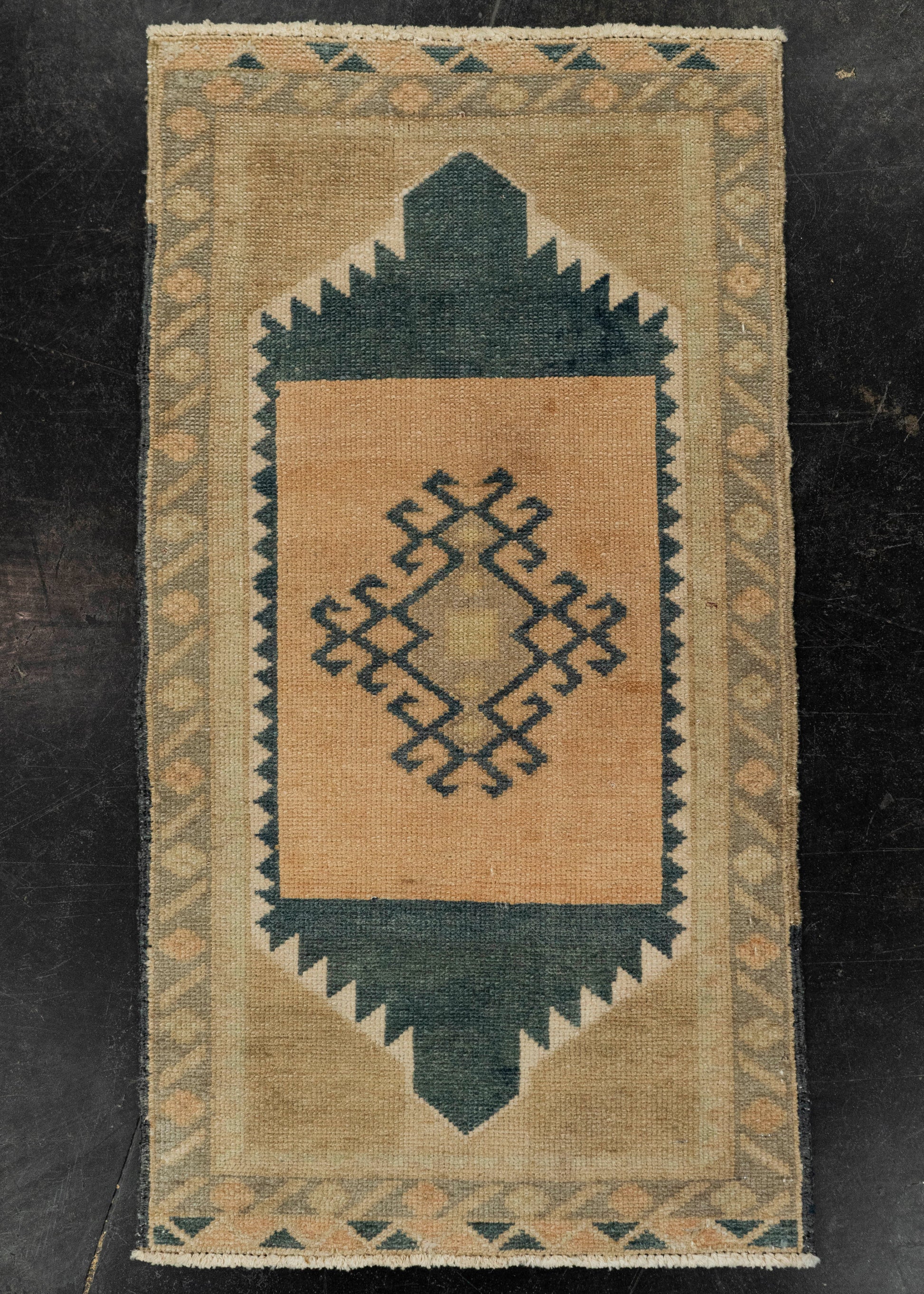 Turkish Mini Rug Oriental Hand Knotted Vintage Rug 1'7" x 2'10" #21272