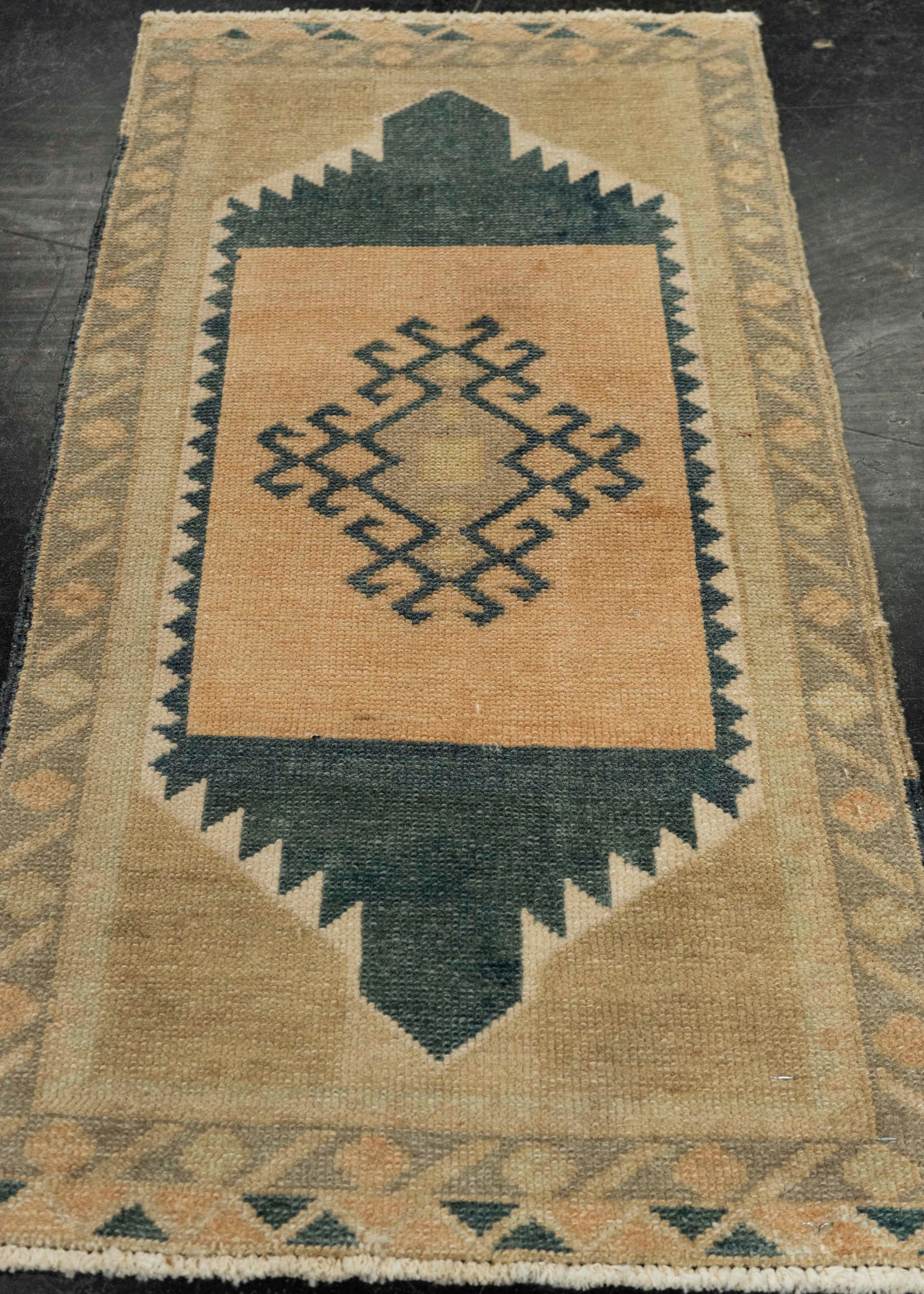 Turkish Mini Rug Oriental Hand Knotted Vintage Rug 1'7" x 2'10" #21272