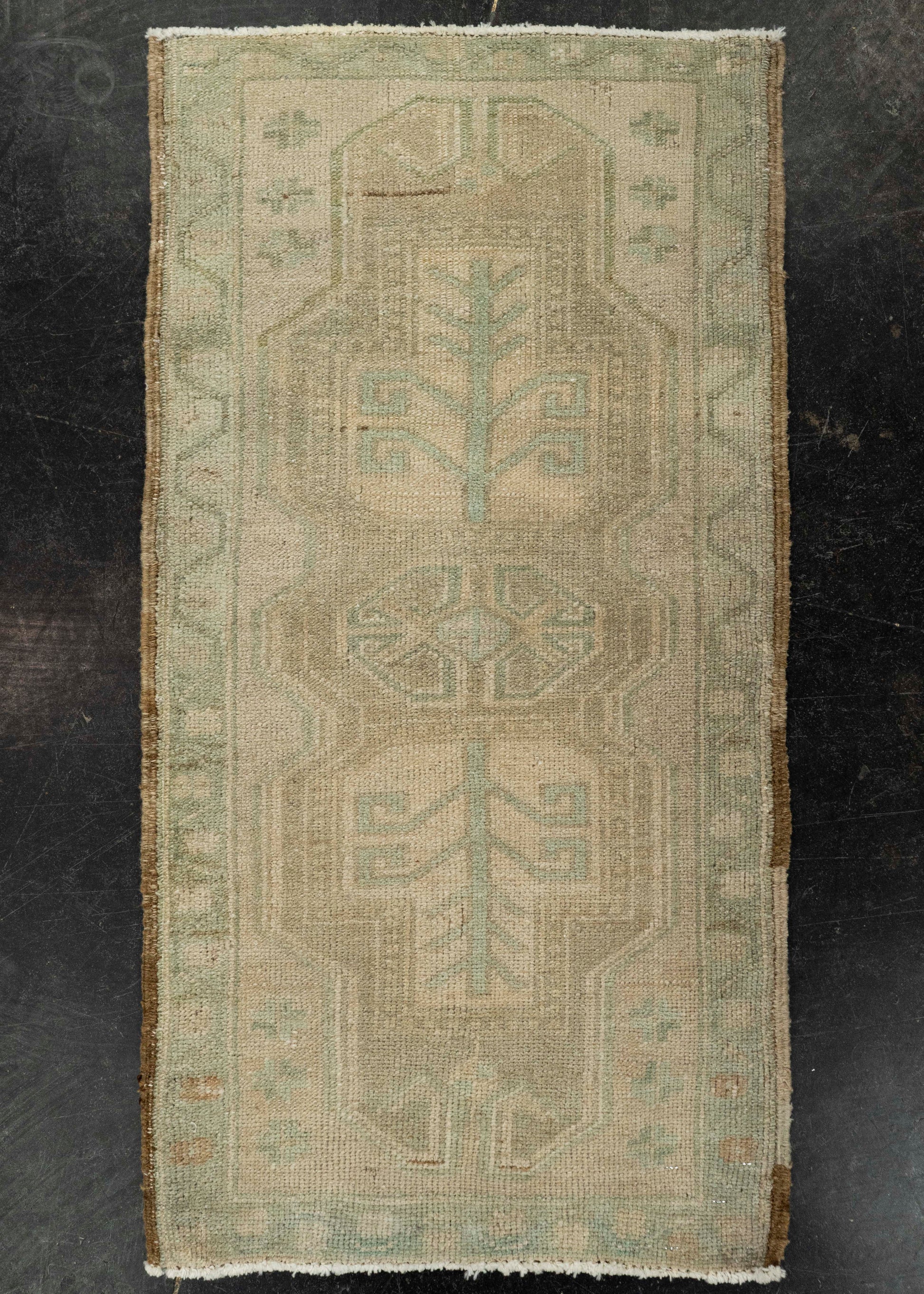 Turkish Mini Rug Oriental Hand Knotted Vintage Rug 1'9" x 3'3" #21051