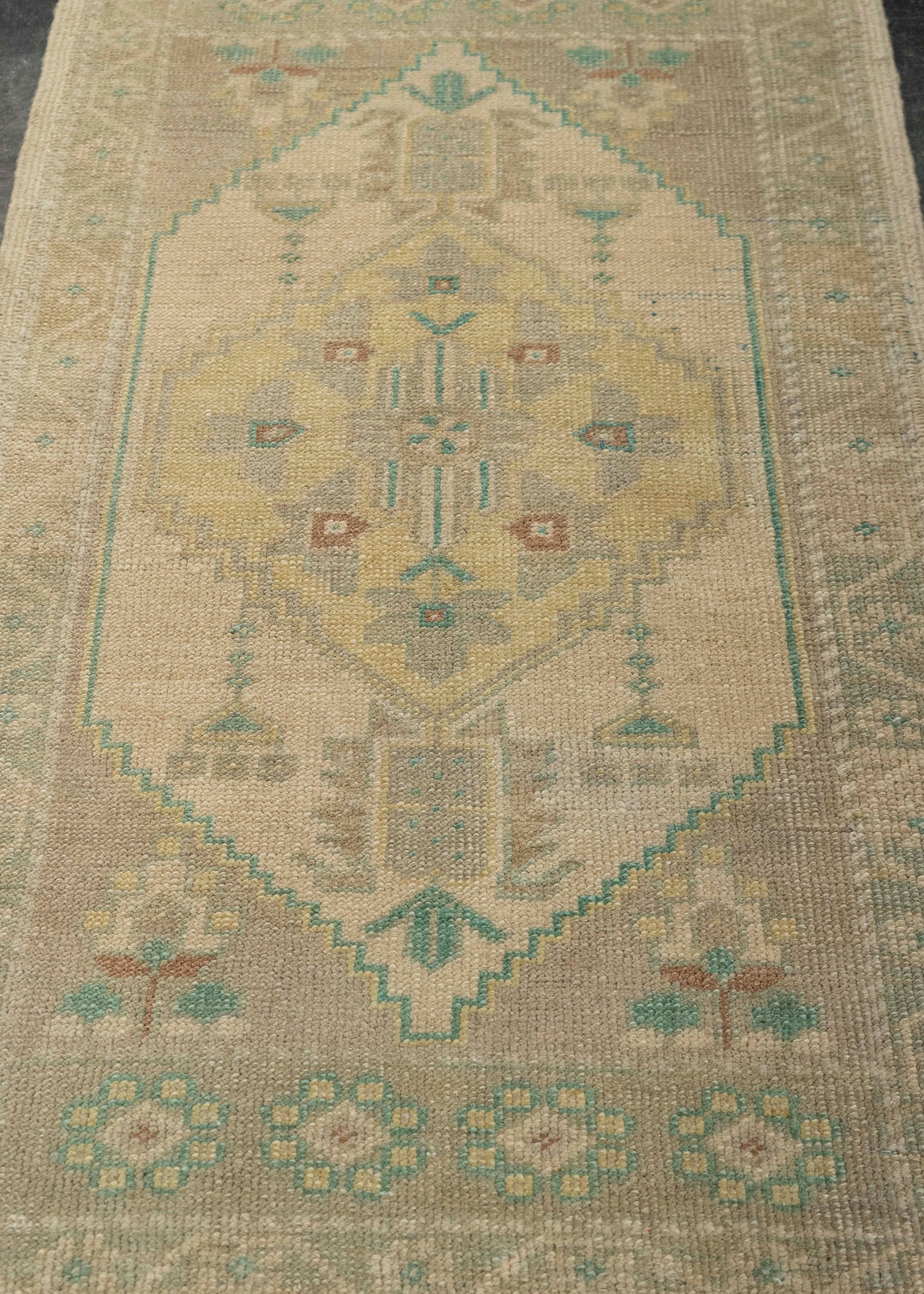 Turkish Mini Rug Oriental Hand Knotted Vintage Rug 1'11" x 3'1" #21050