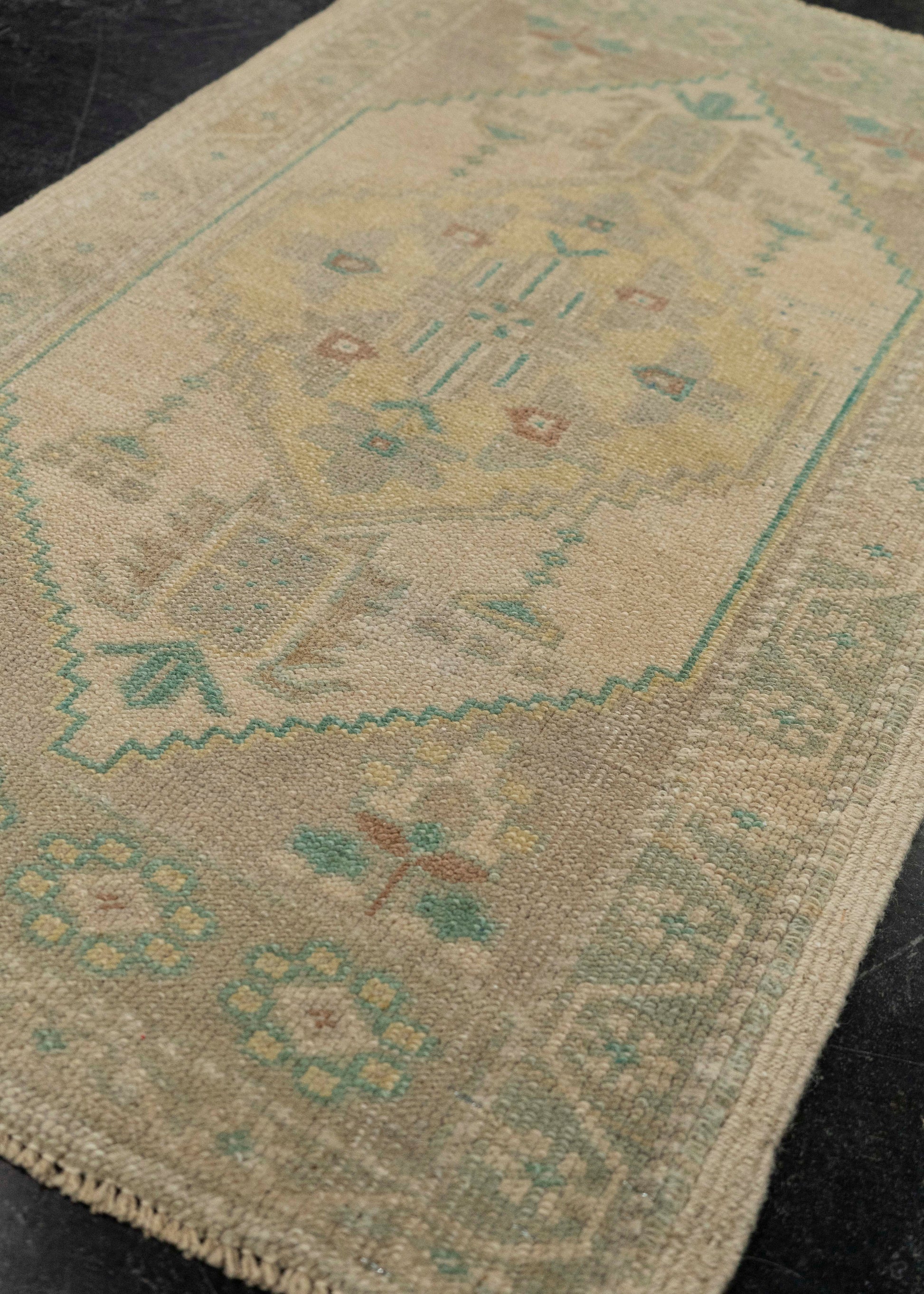 Turkish Mini Rug Oriental Hand Knotted Vintage Rug 1'11" x 3'1" #21050