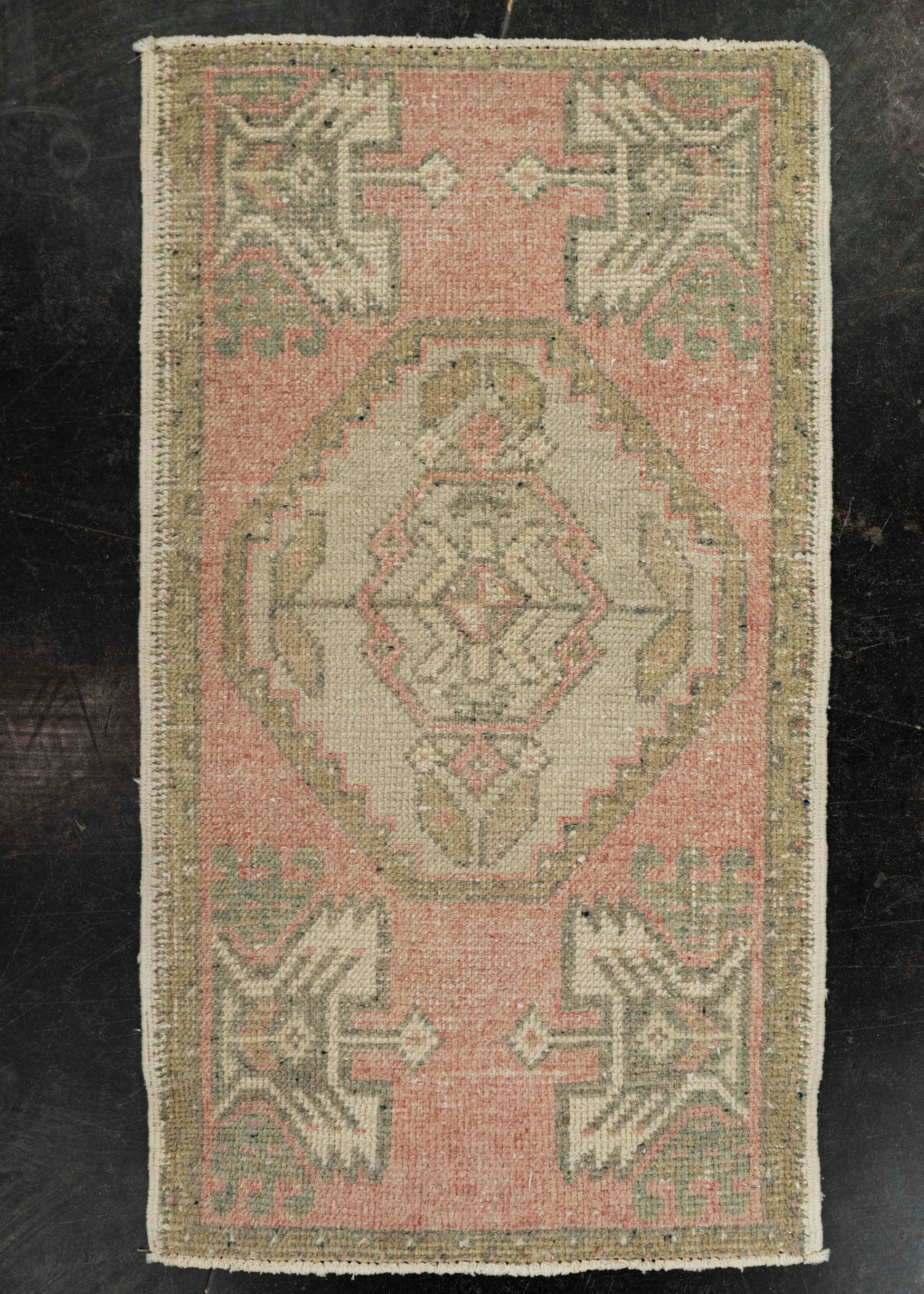 Turkish Mini Rug Oriental Hand Knotted Vintage Rug 1'9" x 3'4" #21138