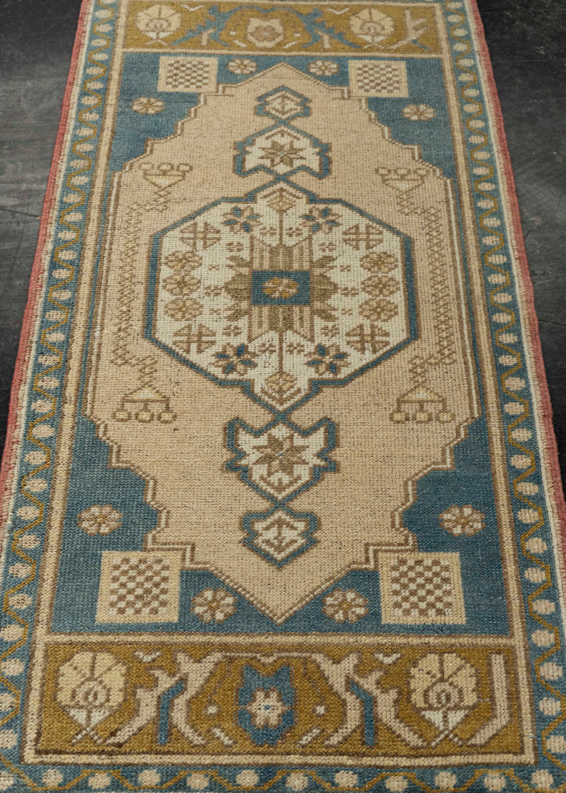 Turkish Mini Rug Oriental Hand Knotted Vintage Rug 1'9" x 3'1" #21139