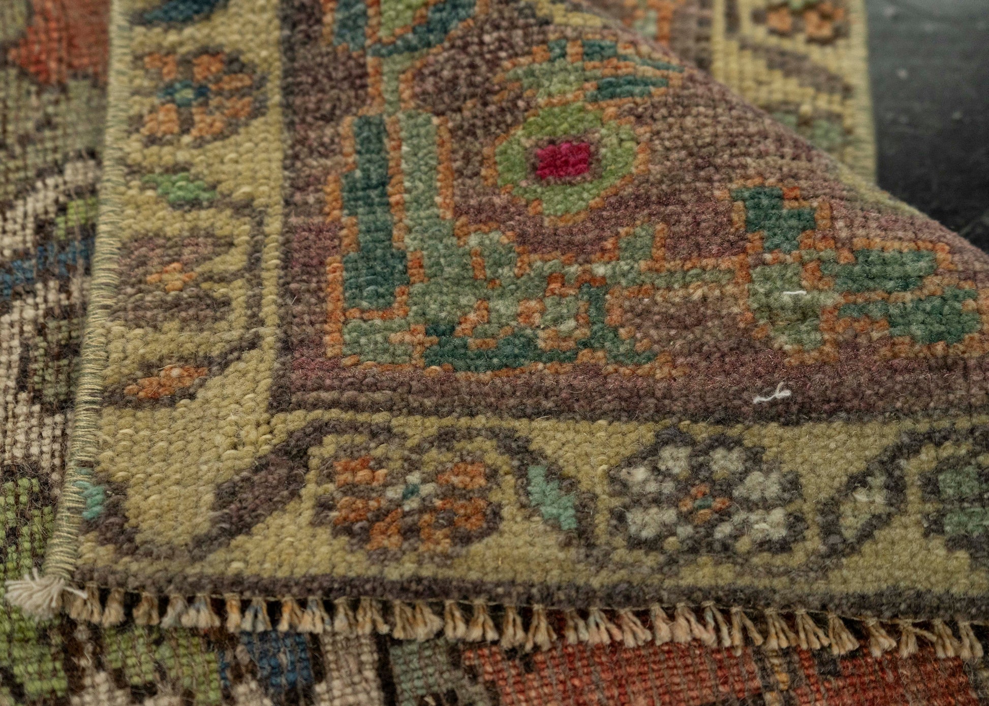 Turkish Mini Rug Oriental Hand Knotted Vintage Rug 1'8" x 2'4" #21230
