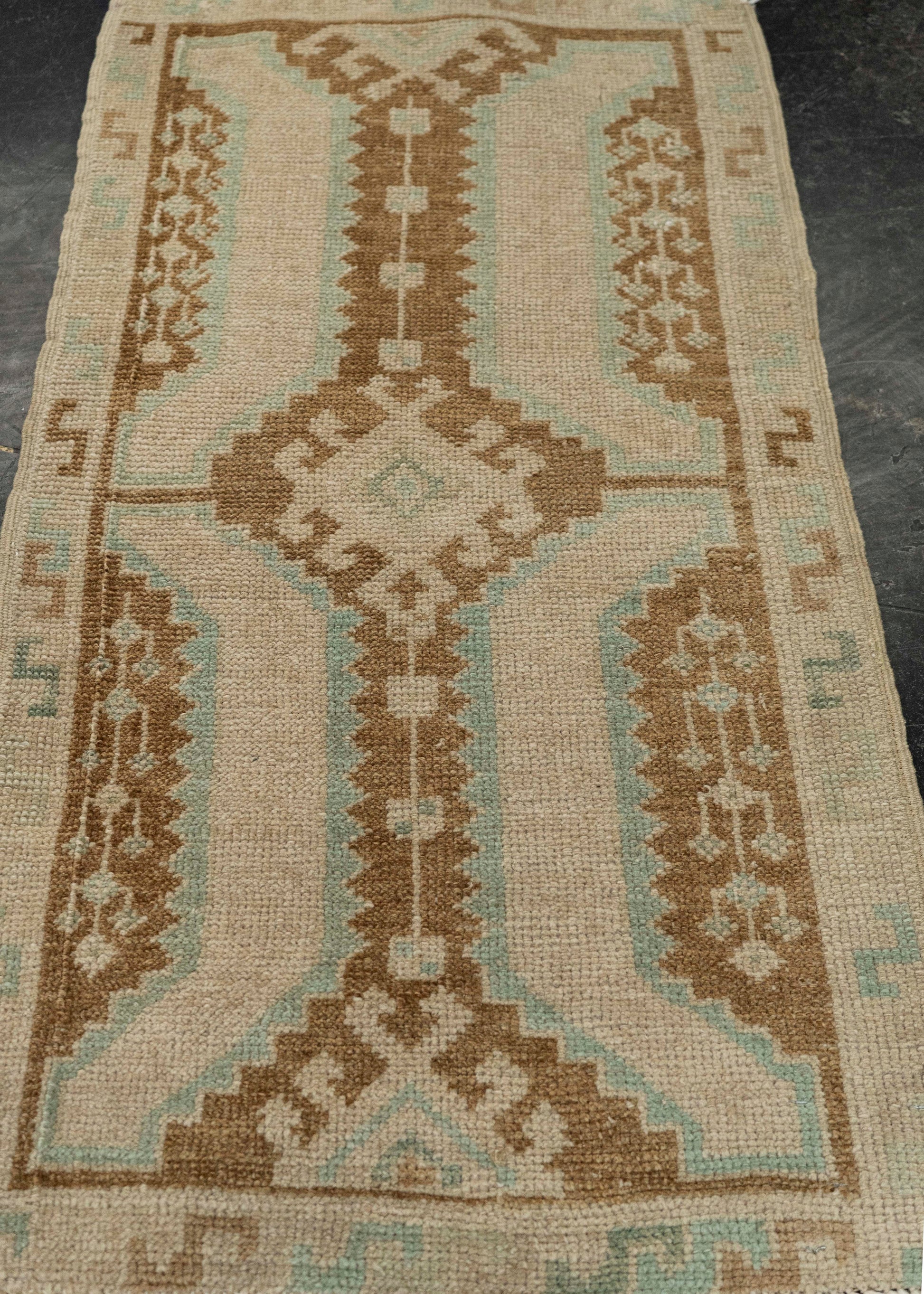 Turkish Mini Rug Oriental Hand Knotted Vintage Rug 1'7" x 3' #21037