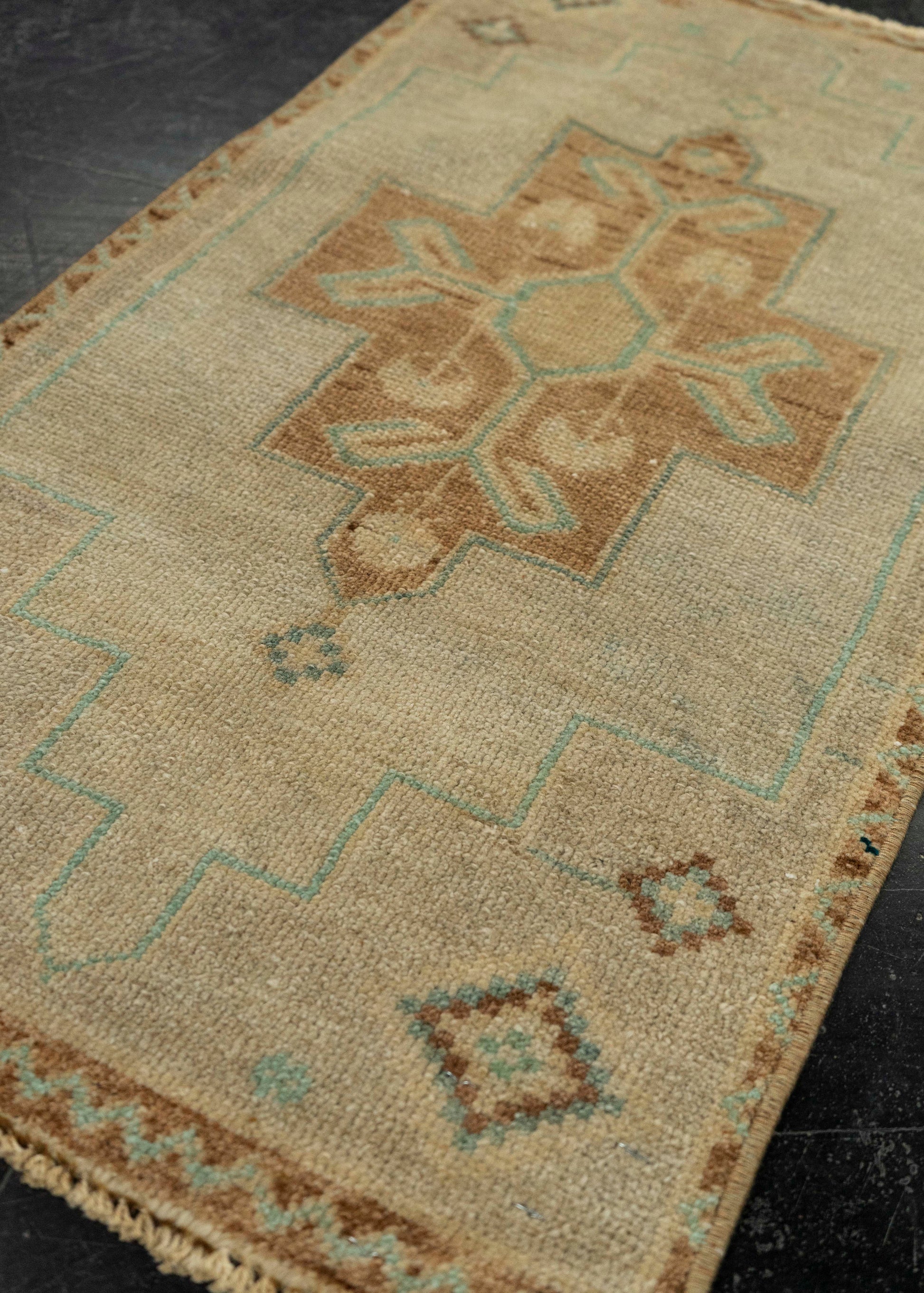Turkish Mini Rug Oriental Hand Knotted Vintage Rug 1'7" x 2'10" #21258