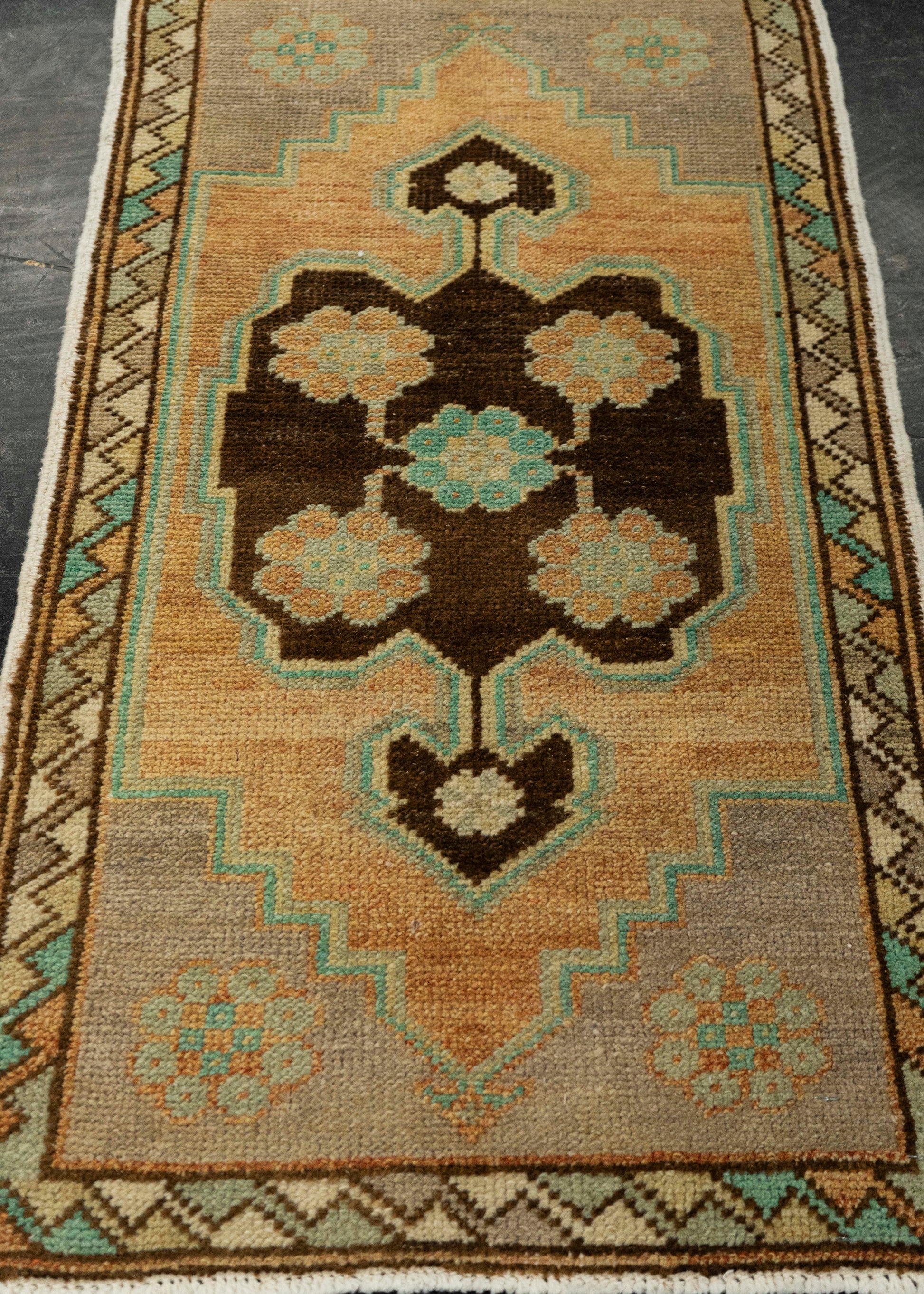 Turkish Mini Rug Oriental Hand Knotted Vintage Rug 1'8" x 2'11" #21259