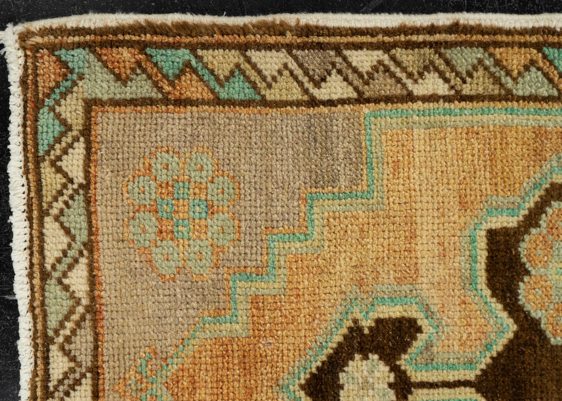 Turkish Mini Rug Oriental Hand Knotted Vintage Rug 1'8" x 2'11" #21259