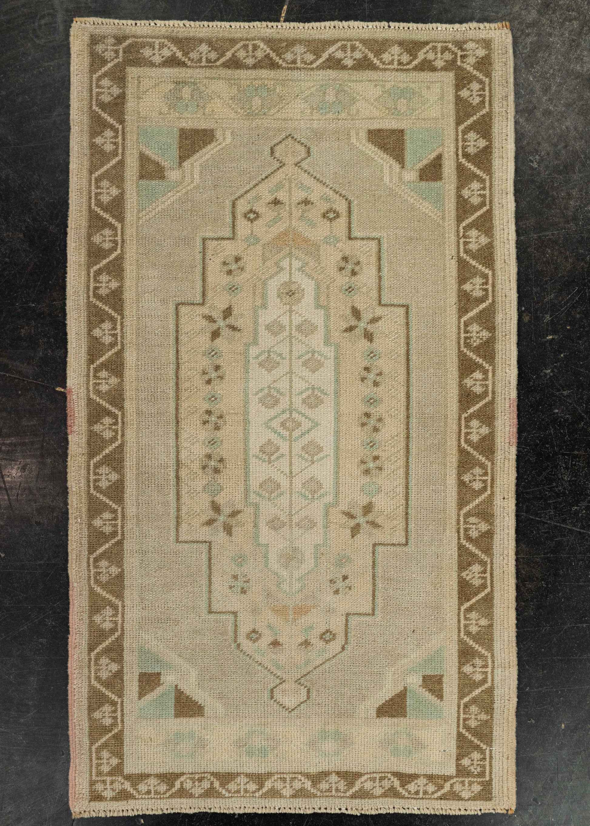 Turkish Mini Rug Oriental Hand Knotted Vintage Rug 1'9" x 3'3" #21074