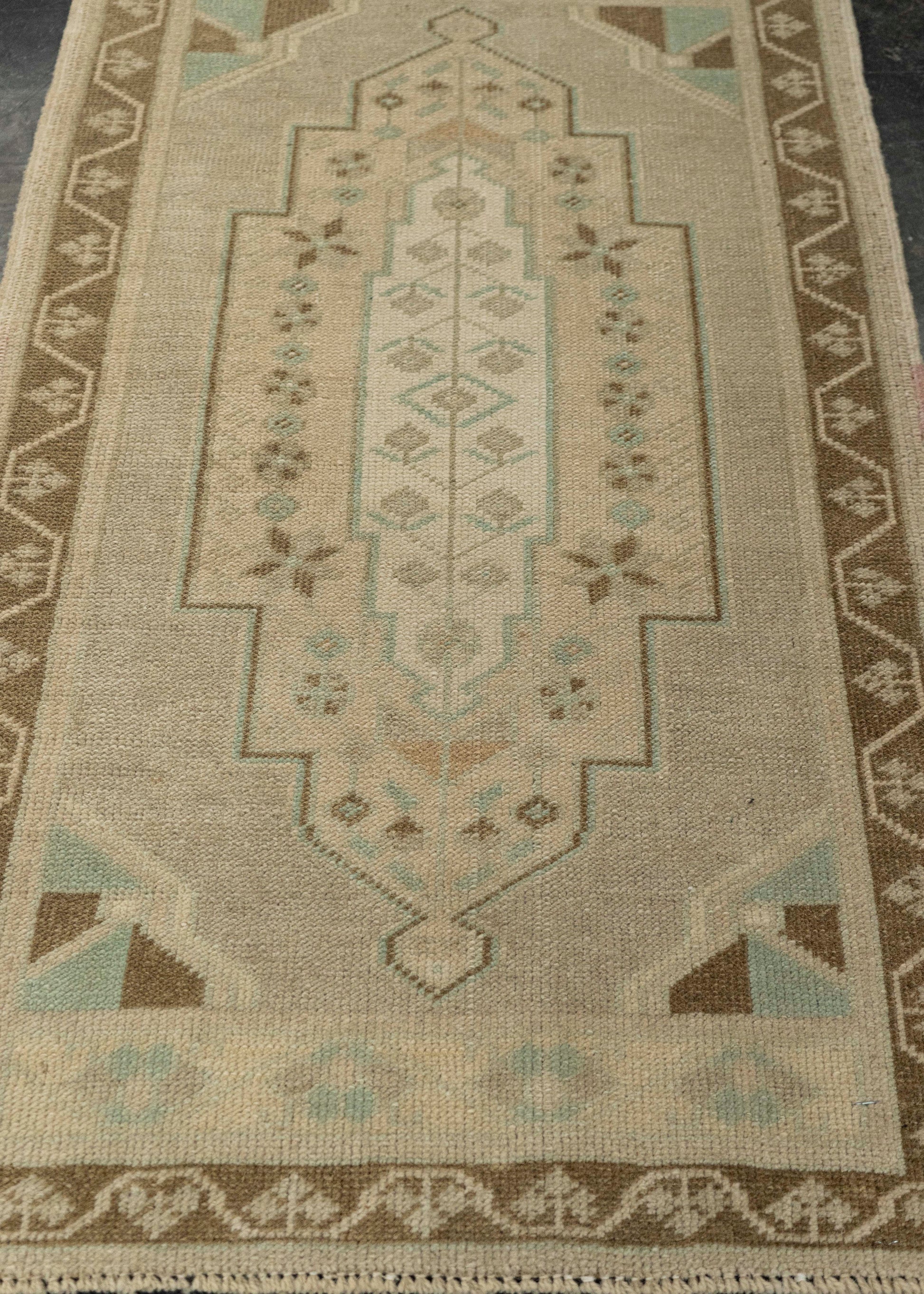 Turkish Mini Rug Oriental Hand Knotted Vintage Rug 1'9" x 3'3" #21074