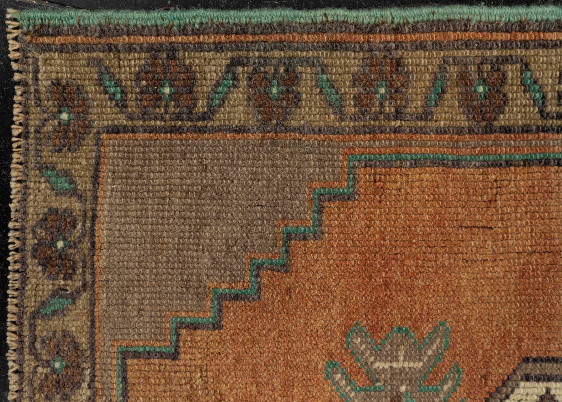 Turkish Mini Rug Oriental Hand Knotted Vintage Rug 1'9" x 3' #21167