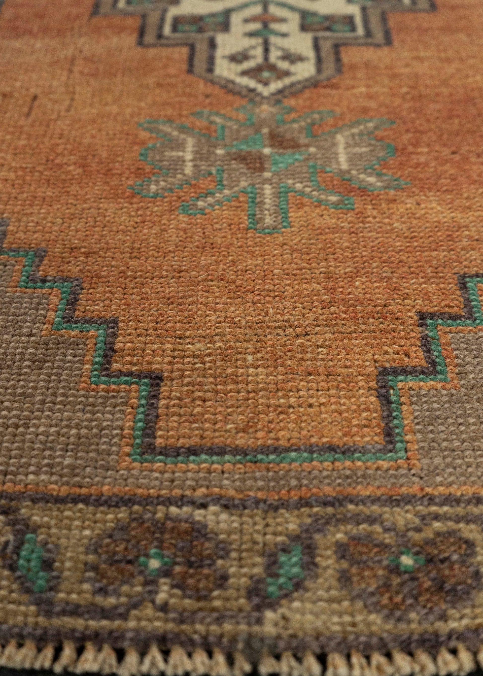 Turkish Mini Rug Oriental Hand Knotted Vintage Rug 1'9" x 3' #21167