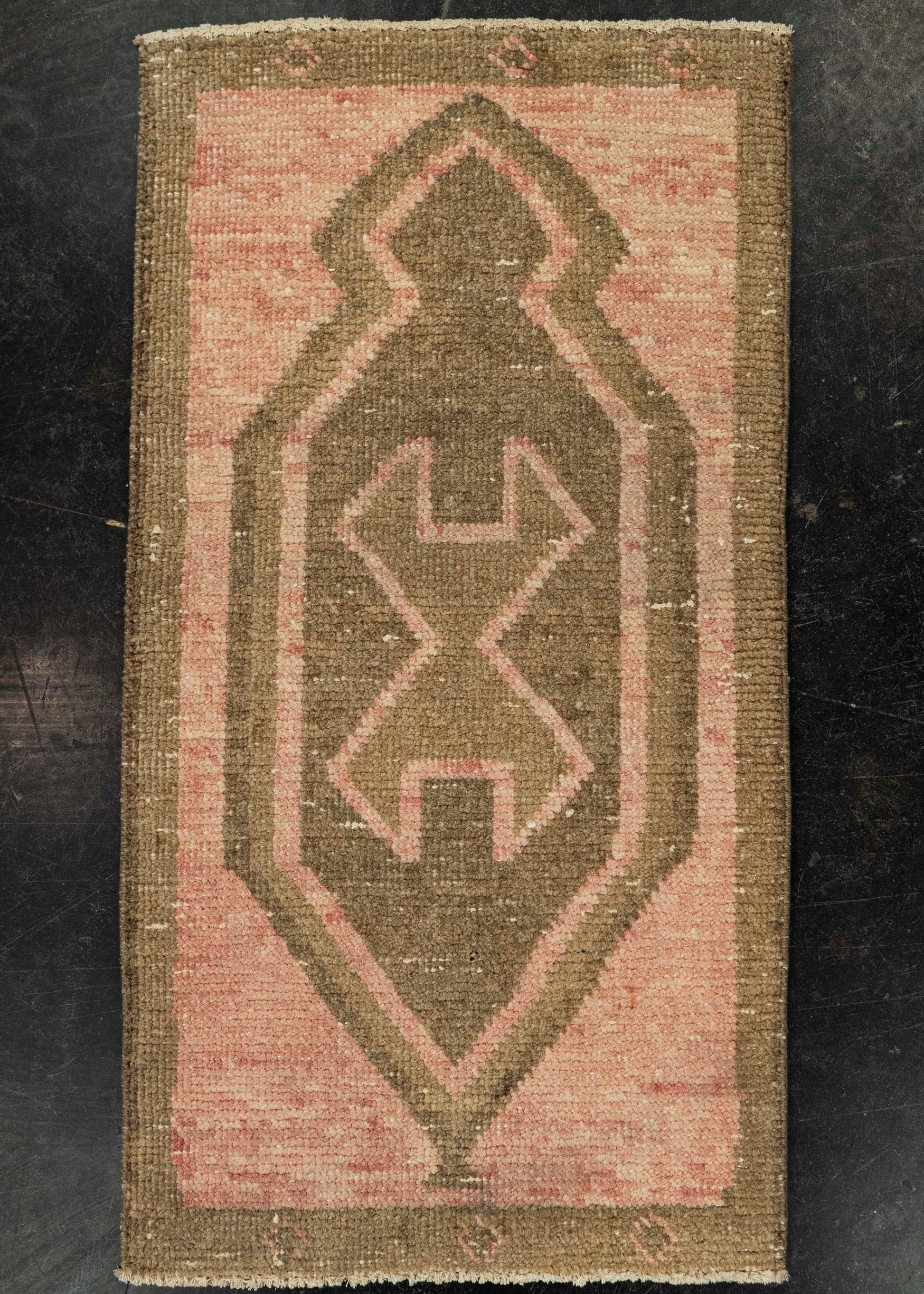 Turkish Mini Rug Oriental Hand Knotted Vintage Rug 1'8" x 3'2" #21169