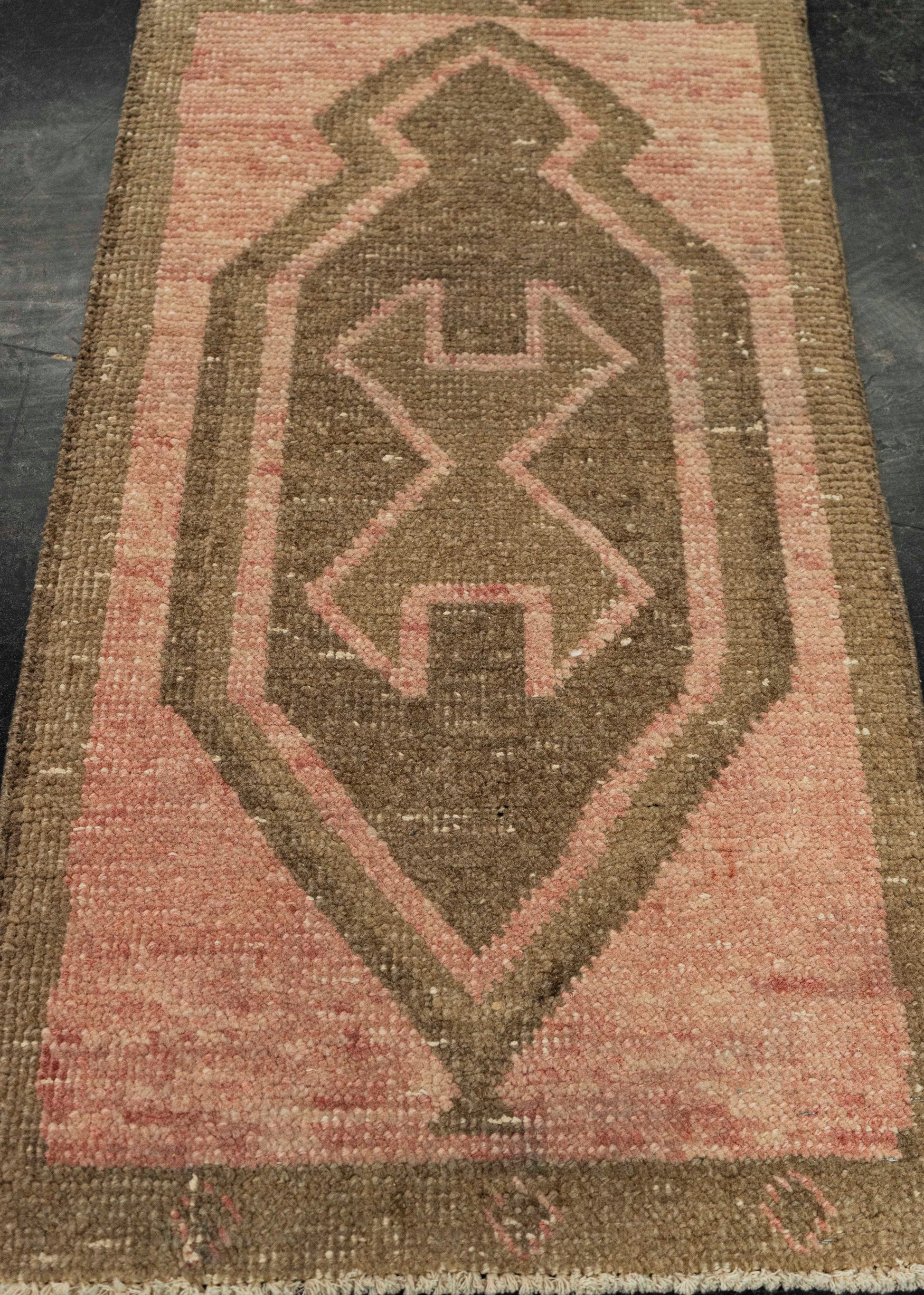 Turkish Mini Rug Oriental Hand Knotted Vintage Rug 1'8" x 3'2" #21169