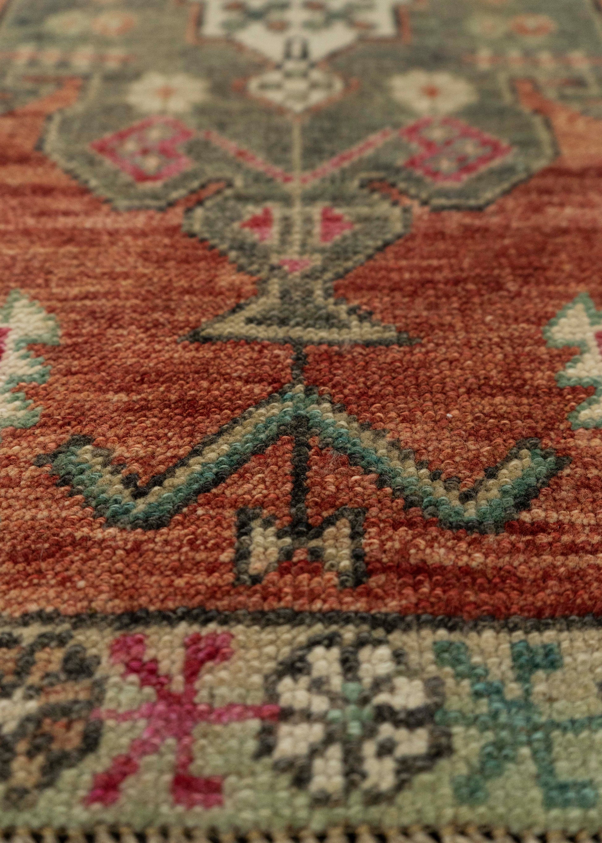 Turkish Mini Rug Oriental Hand Knotted Vintage Rug 1'8" x 3'6" #21178