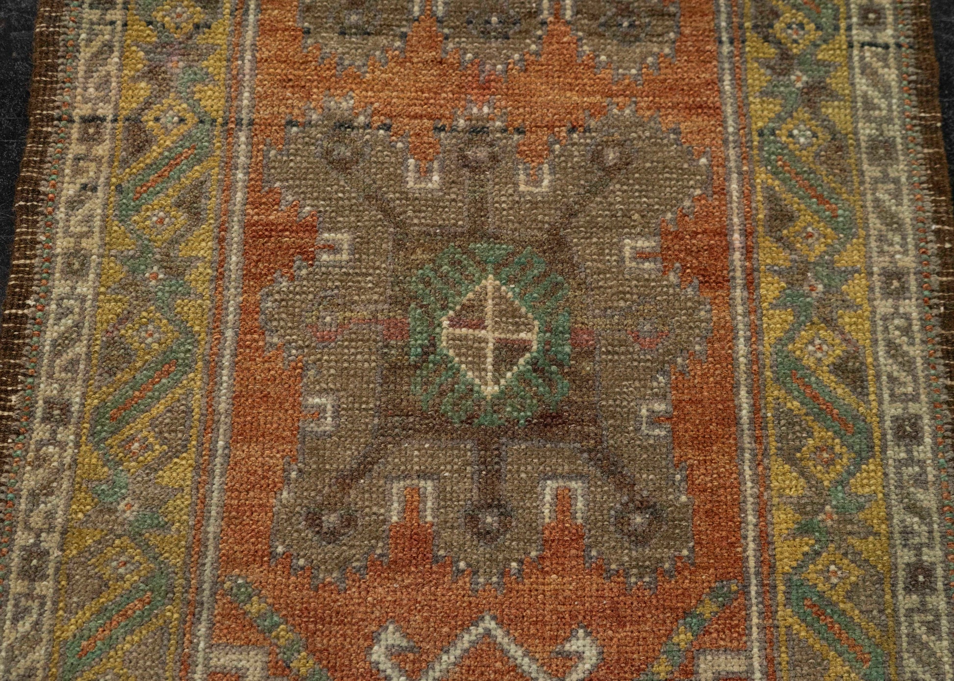 Turkish Mini Rug Oriental Hand Knotted Vintage Rug 1'7" x 3'6" #21032