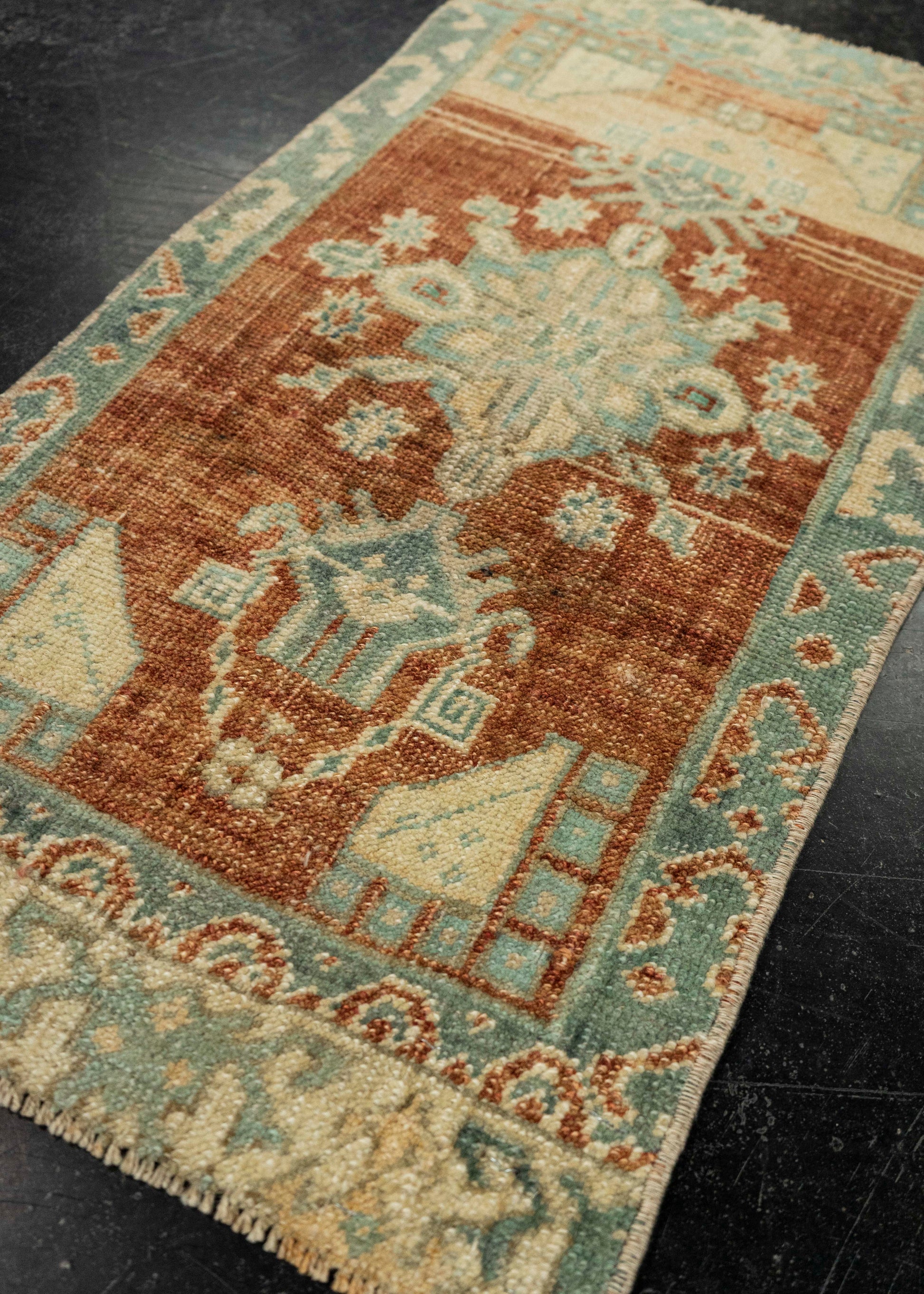 Turkish Mini Rug Oriental Hand Knotted Vintage Rug 1'6" x 2'10" #21143